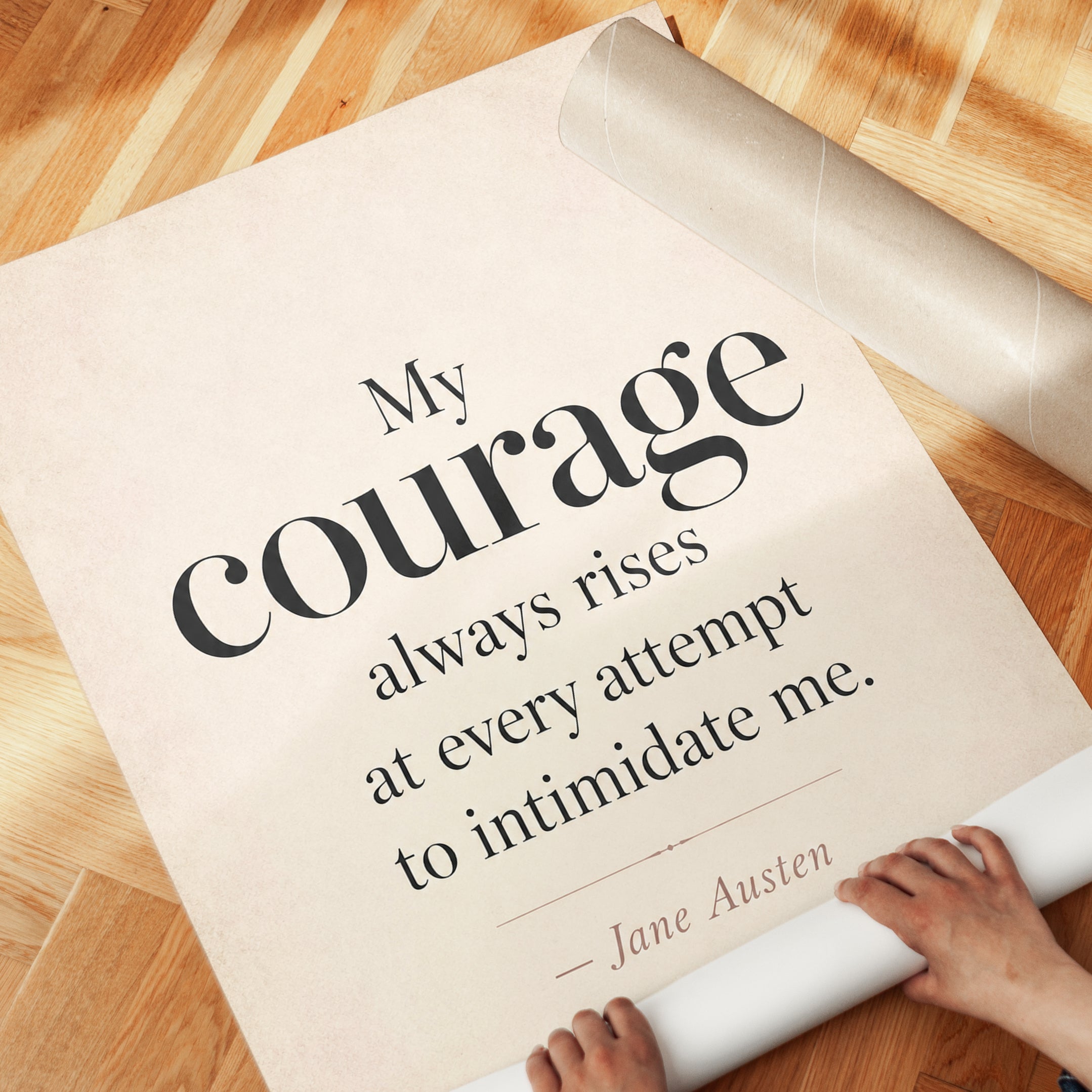 Courage Quote Print – Jane Austen Wall Art - detail