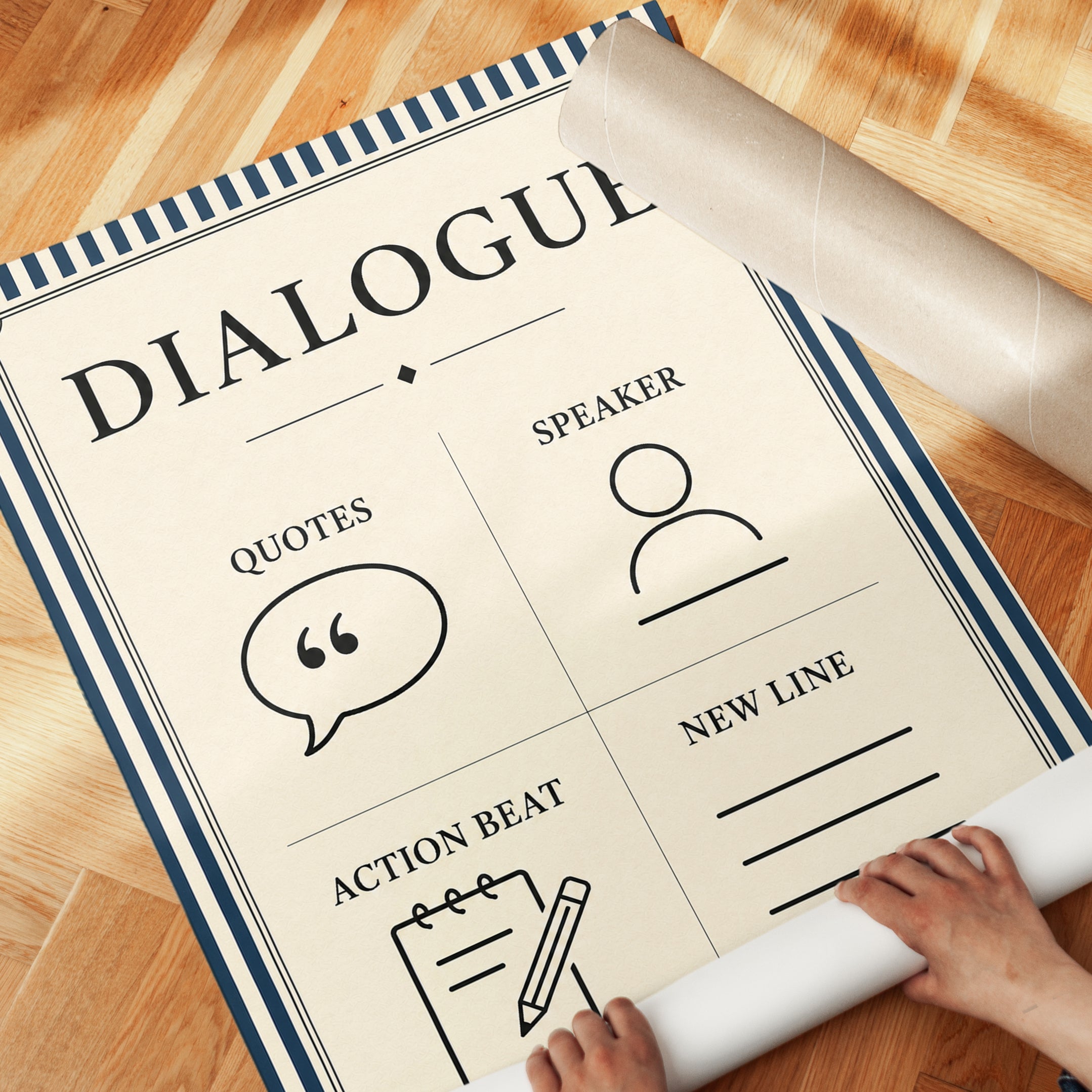Dialogue Screenplay Poster: Vintage Screenwriting Guide Art Print - detail
