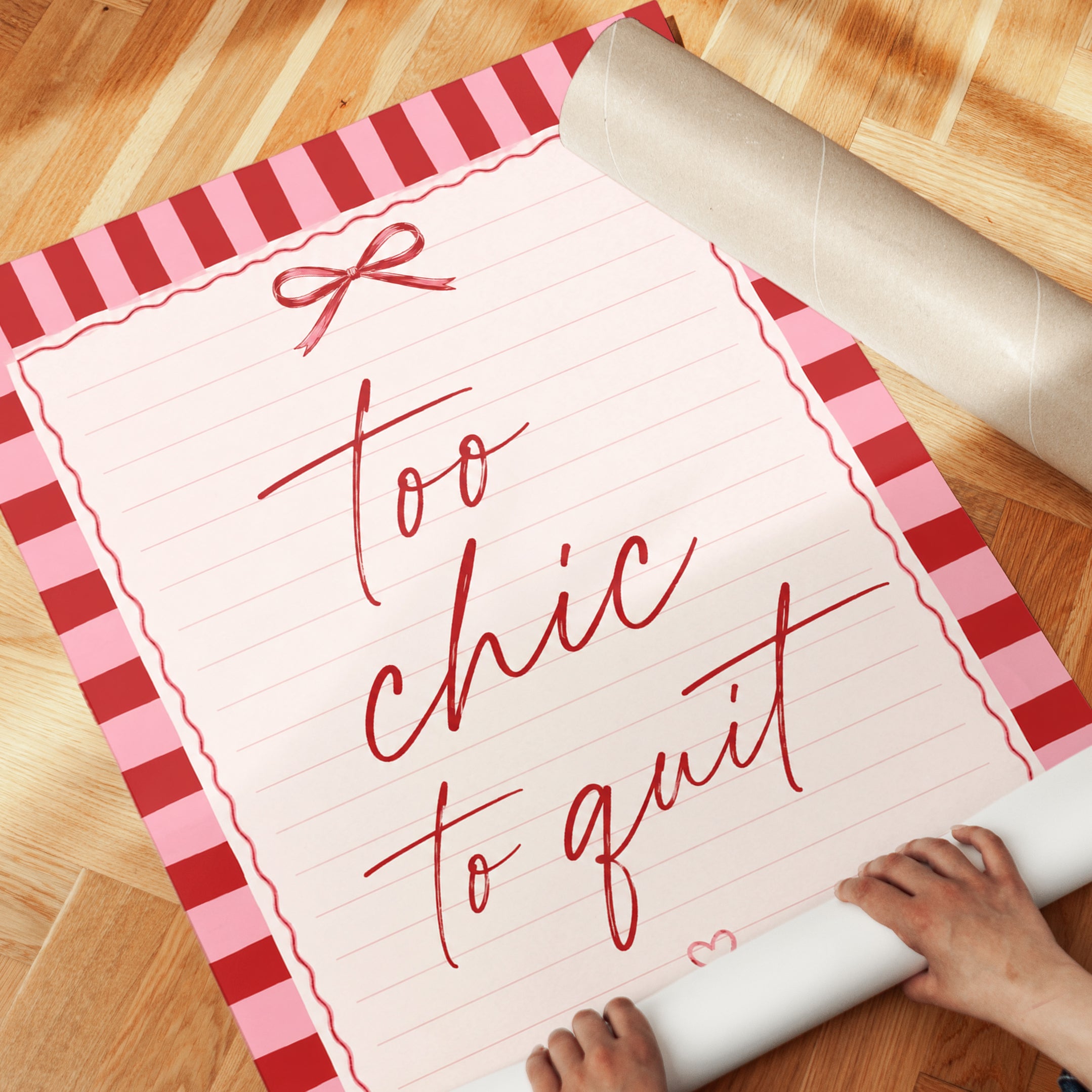 Too Chic To Quit Print – Fashion Quote Wall Art - detail