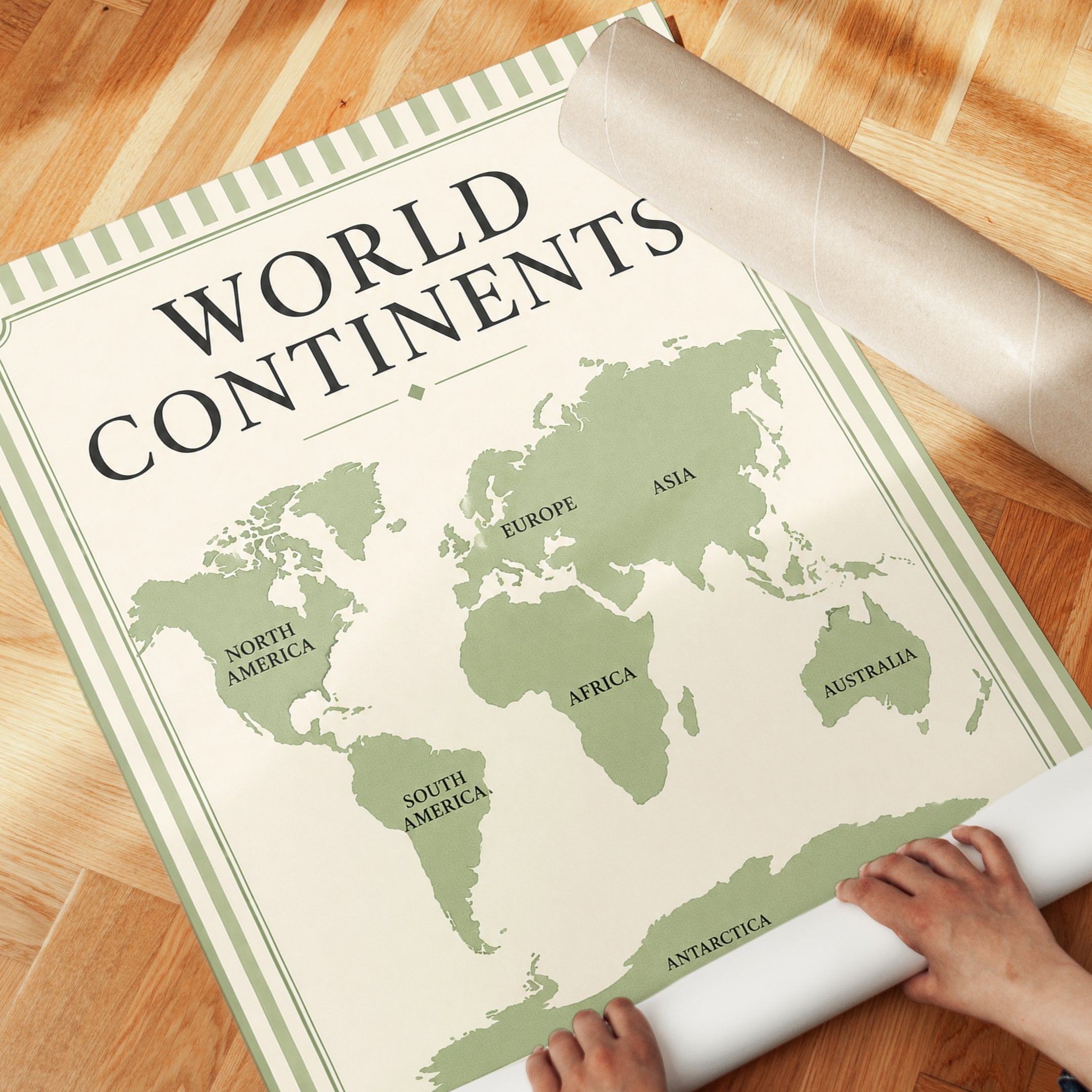 World Map Poster – Educational Wall Art - detail