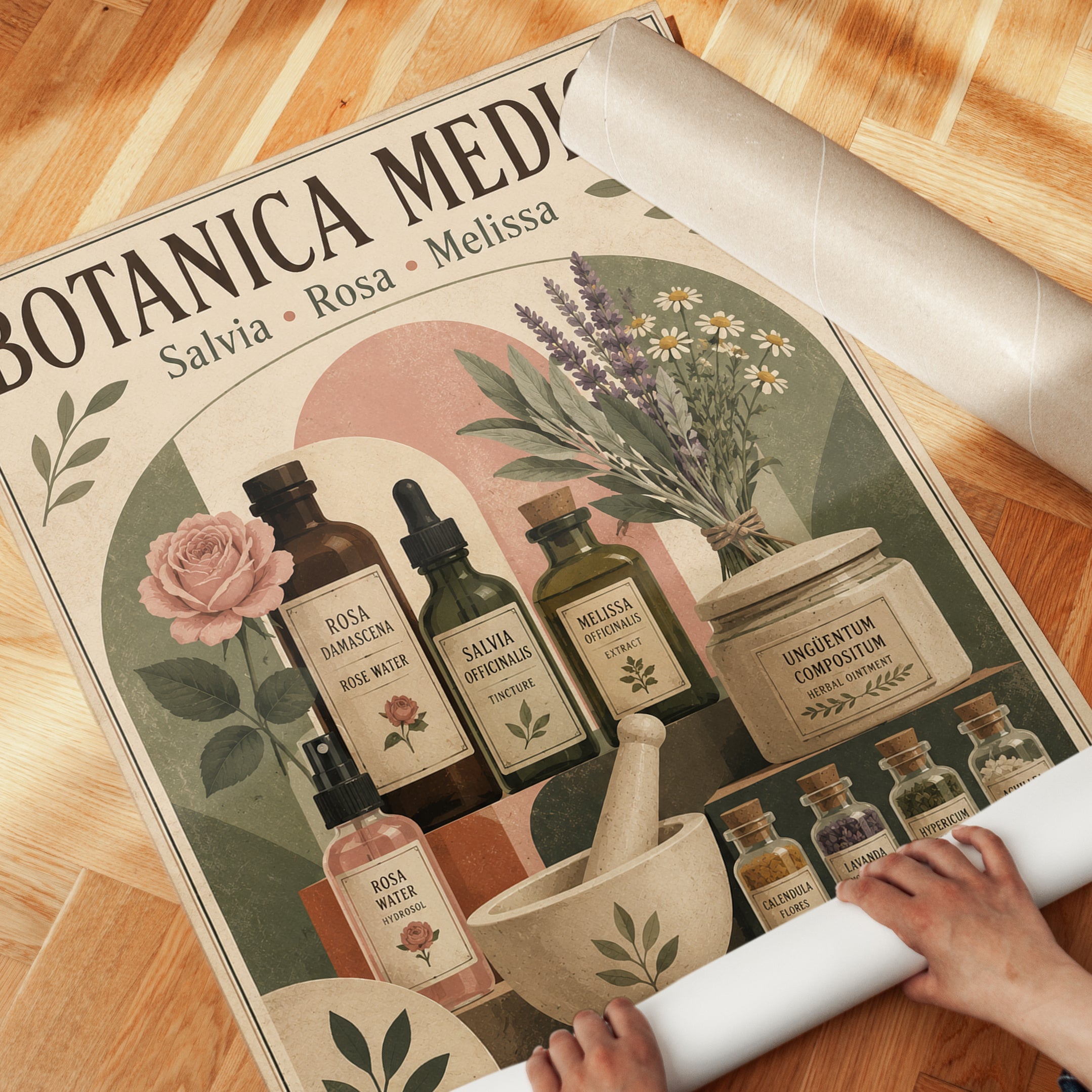 Vintage Botanical Apothecary Print - detail