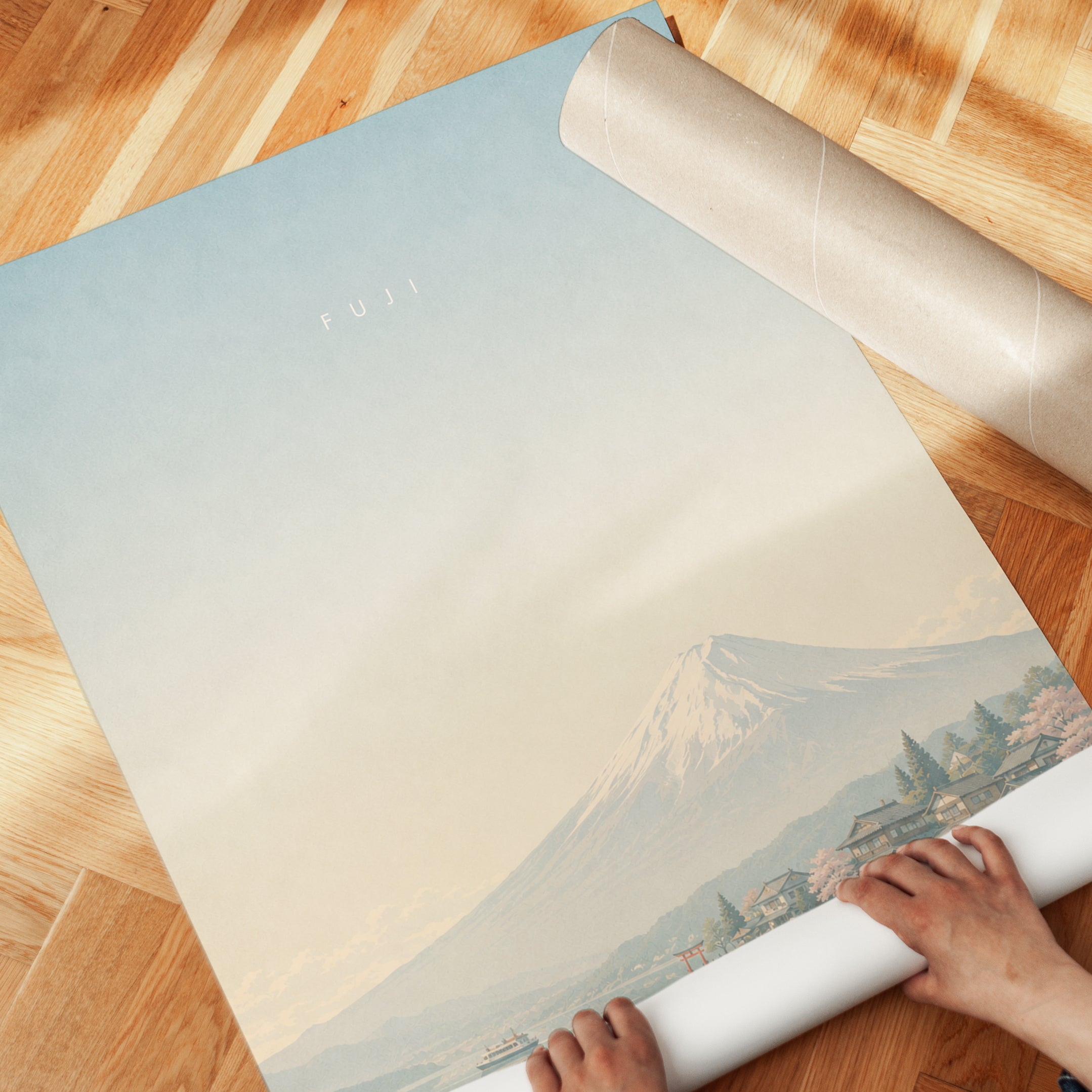 Mount Fuji Wall Art – Japanese Landscape Print - detail