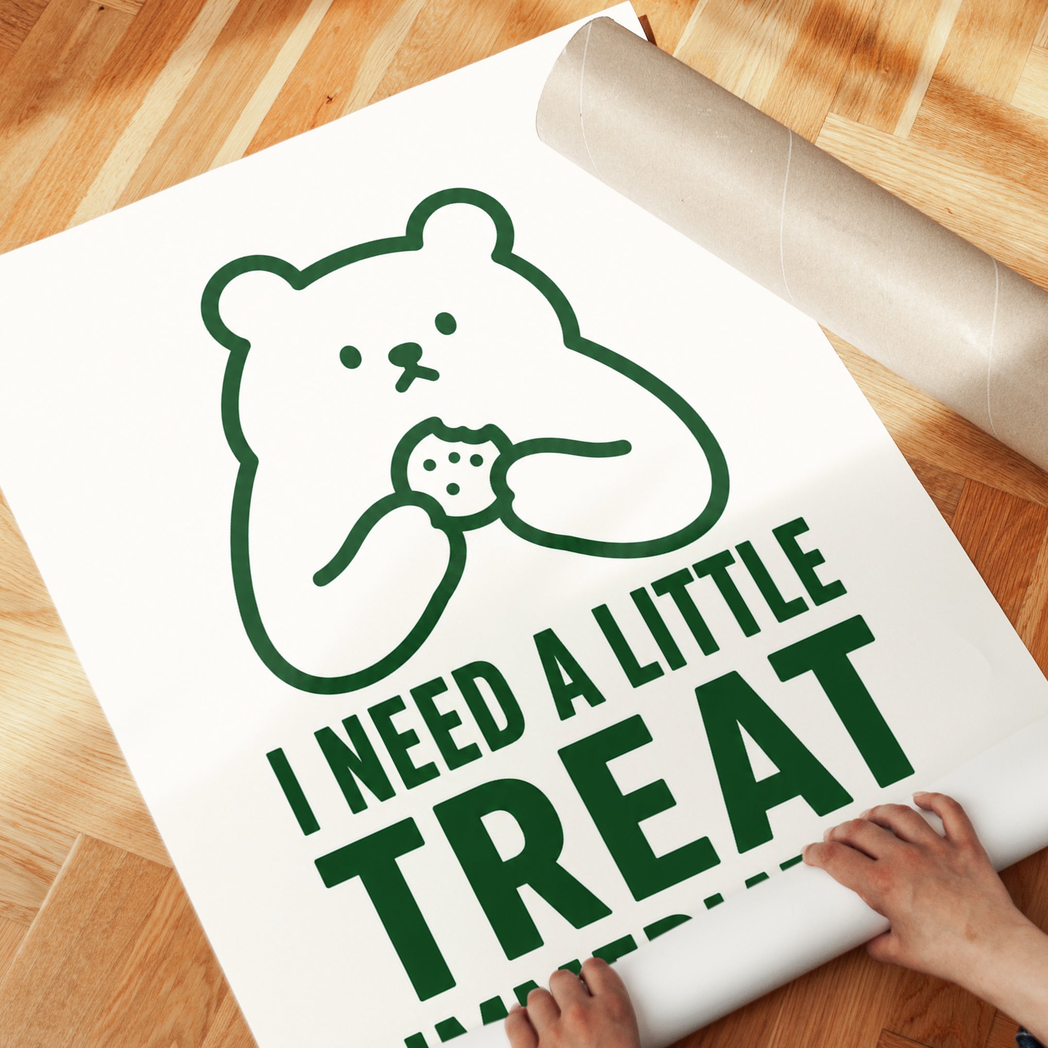 Whimsical Bear Cookie Print: Kitchen Wall Art - detail
