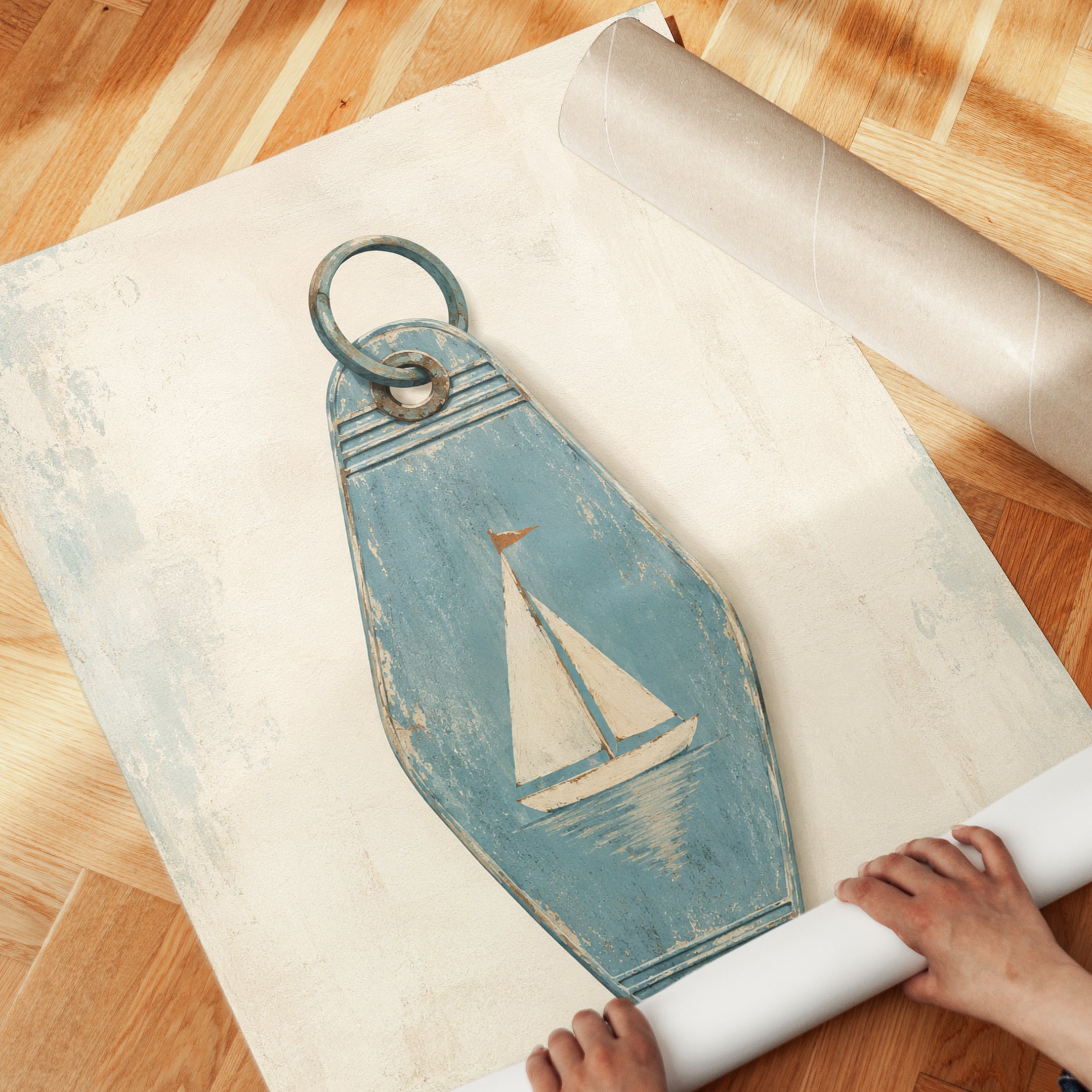 Nautical Motel Keychain Print - detail