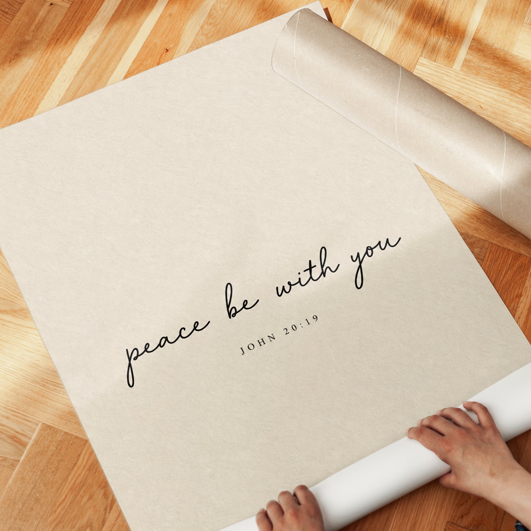 Peace Be With You Scripture Wall Art: Minimalist Biblical Quote - detail