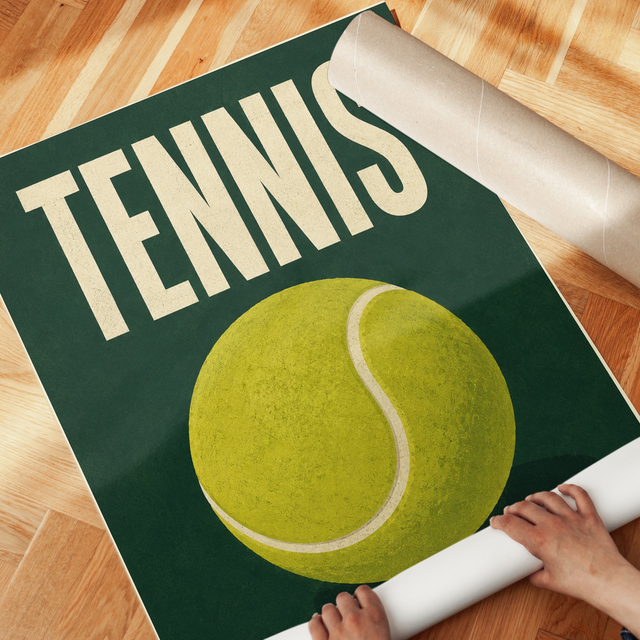 Tennis Wall Art – Retro Sports Poster - detail