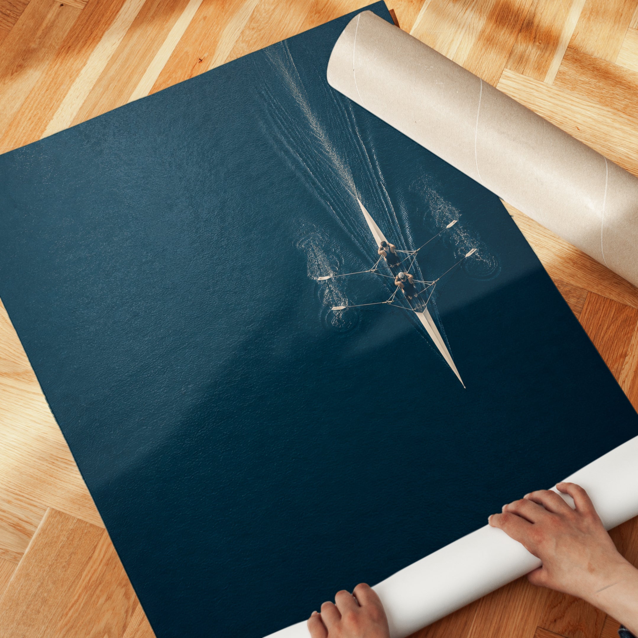 Rowing Wall Art – Minimalist Sports Print - detail