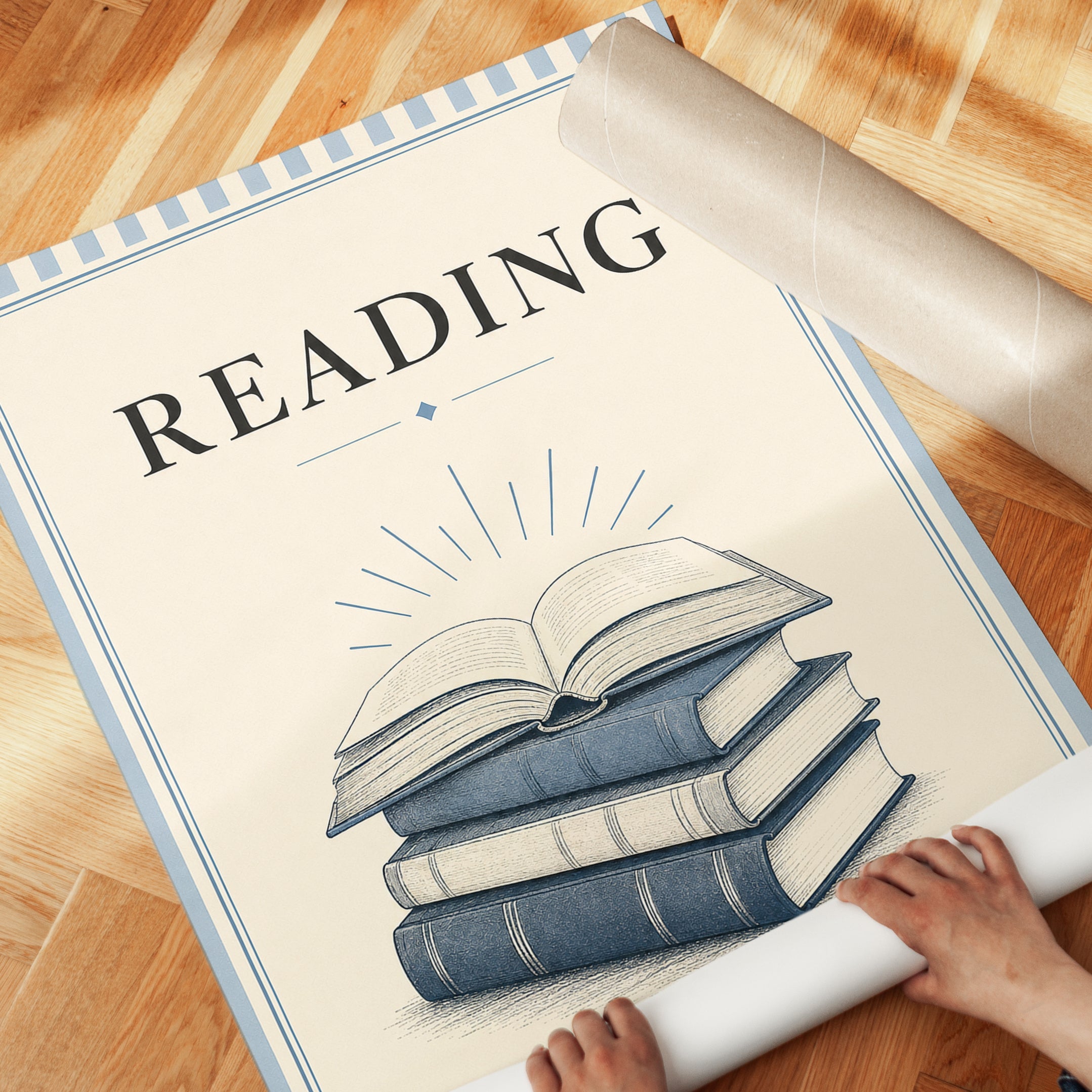 Library Wall Art – Book Lover Print - detail