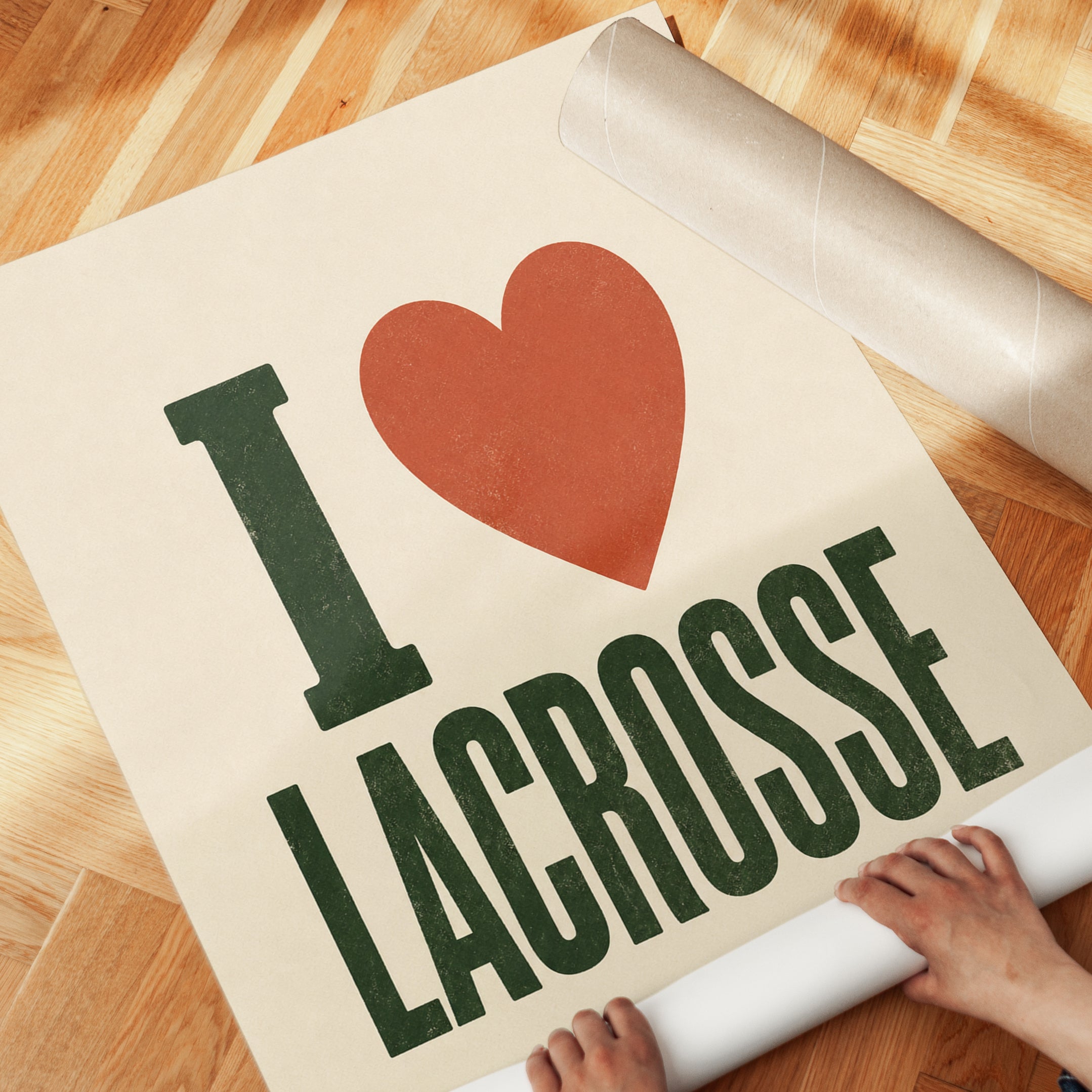 I Love Lacrosse Poster – Retro Sports Wall Art - detail