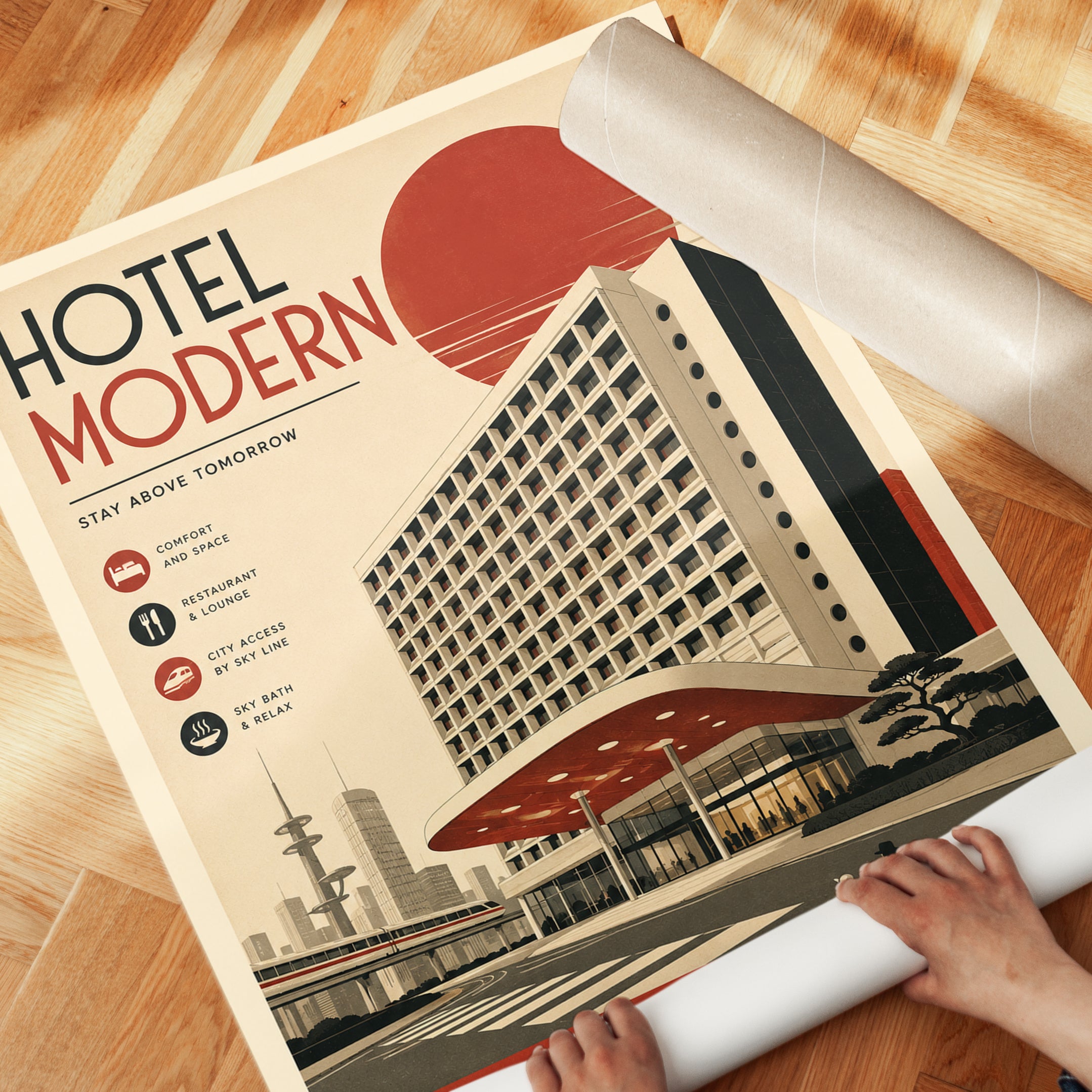 Tokyo Travel Poster – Retro Japan Print - detail