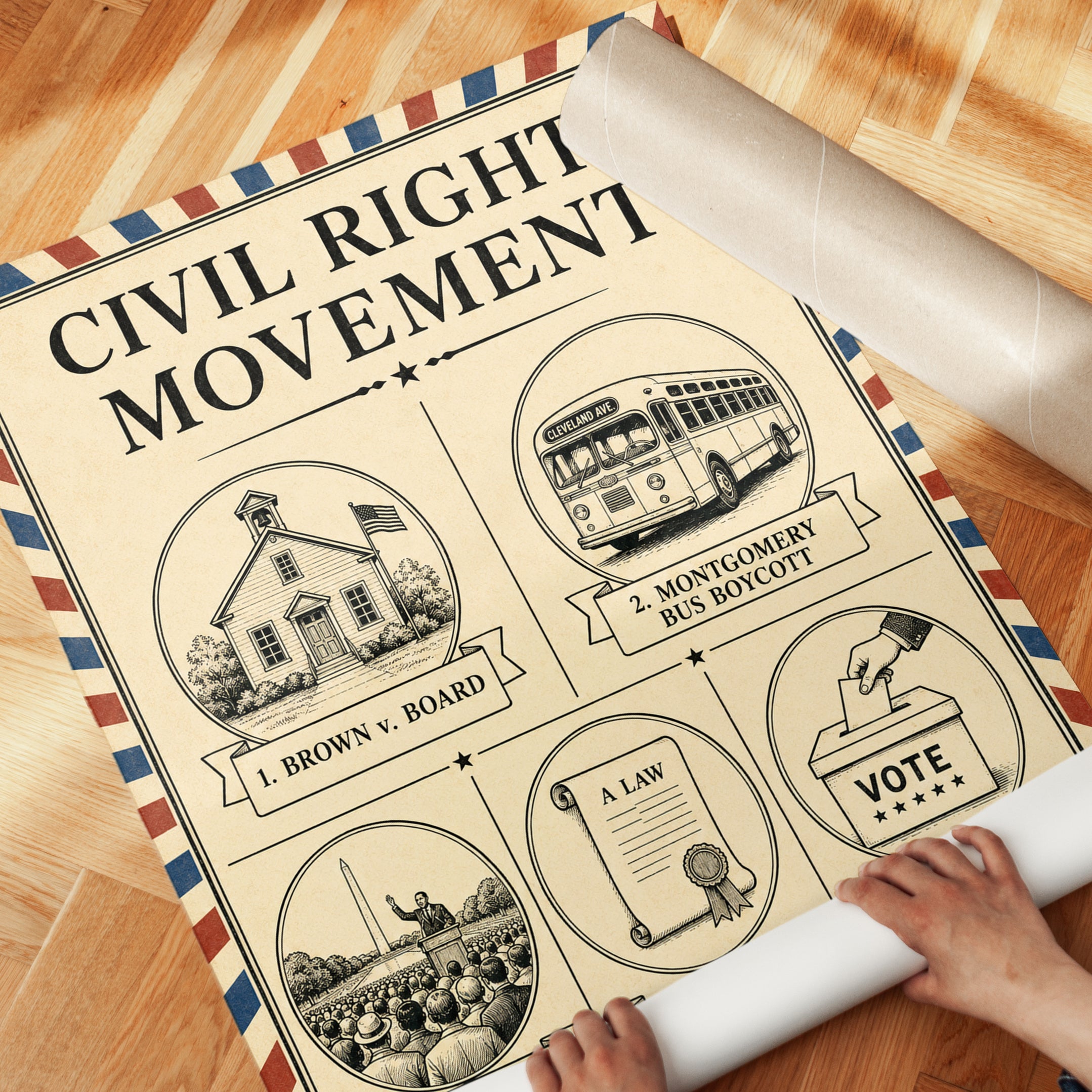 Civil Rights Movement Poster - detail