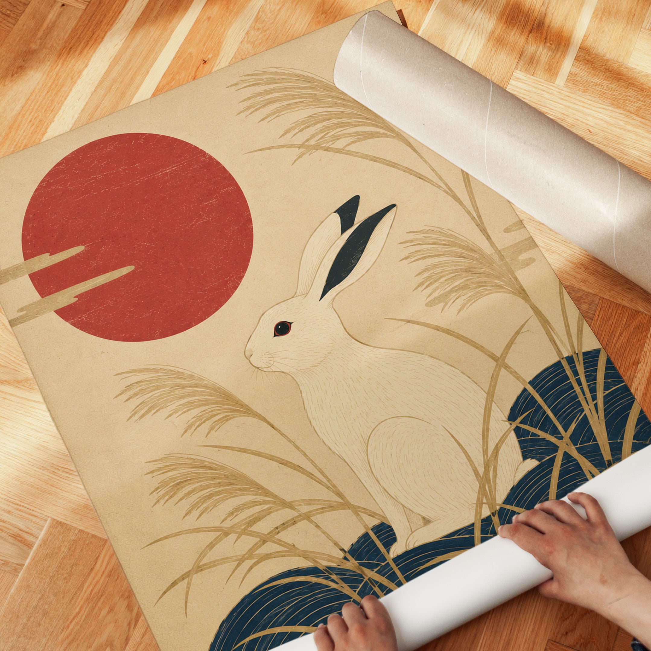 Moon Rabbit Art Print - detail