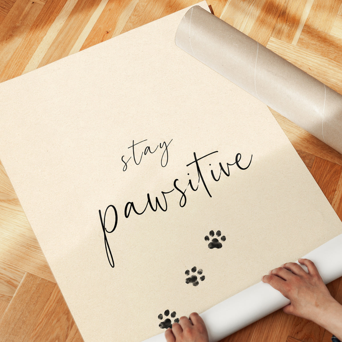 Stay Pawsitive Dog Print – Paw Prints - detail