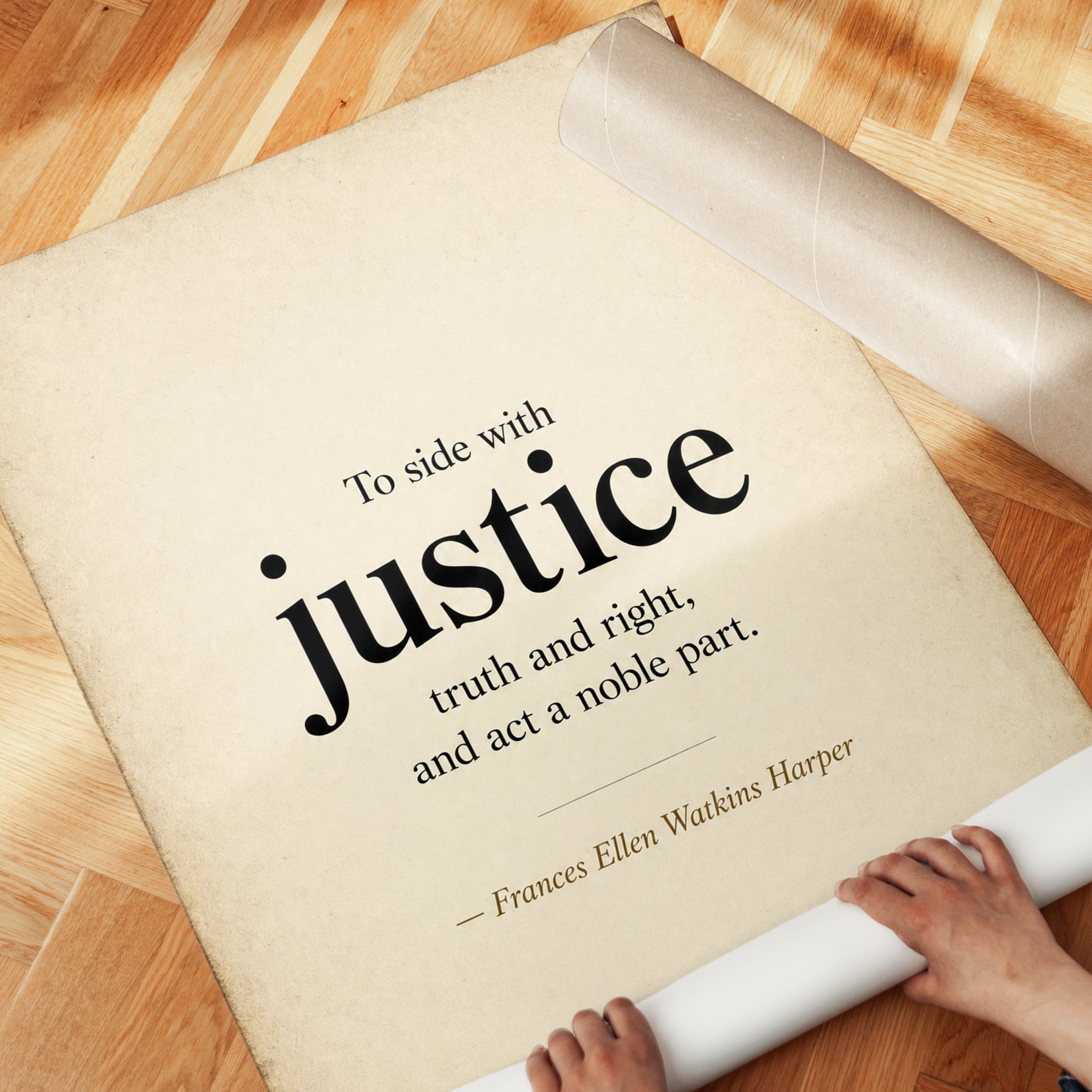 Justice Quote Print – Motivational Wall Art - detail