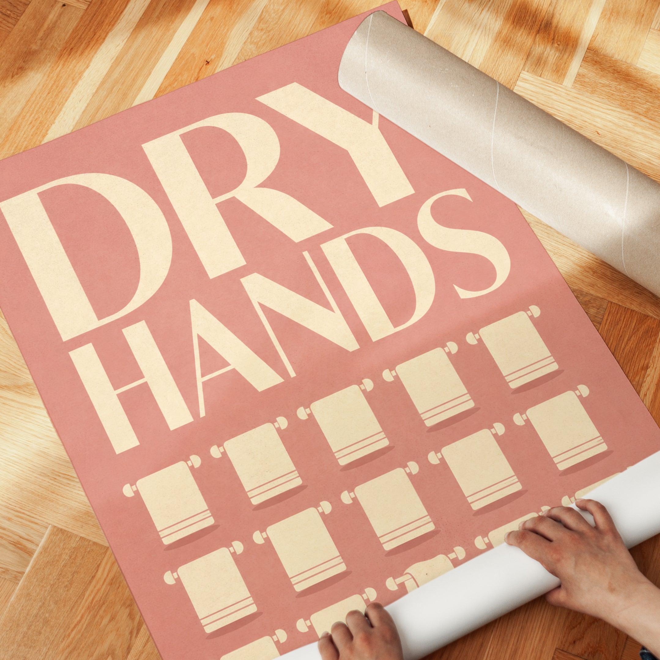 Retro Dry Hands Bathroom Print - detail