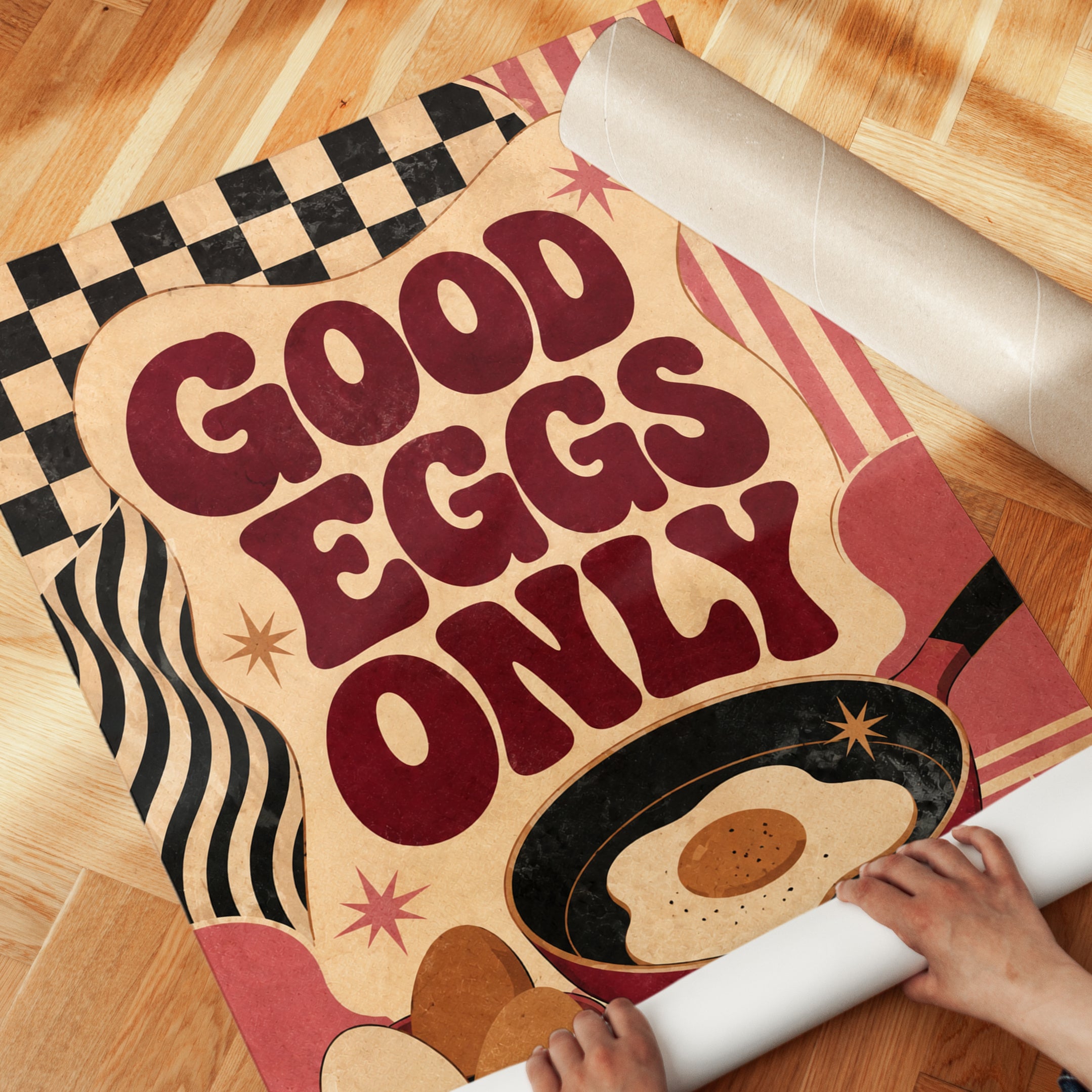 Retro Kitchen Print: Mid-Century Diner Style - detail