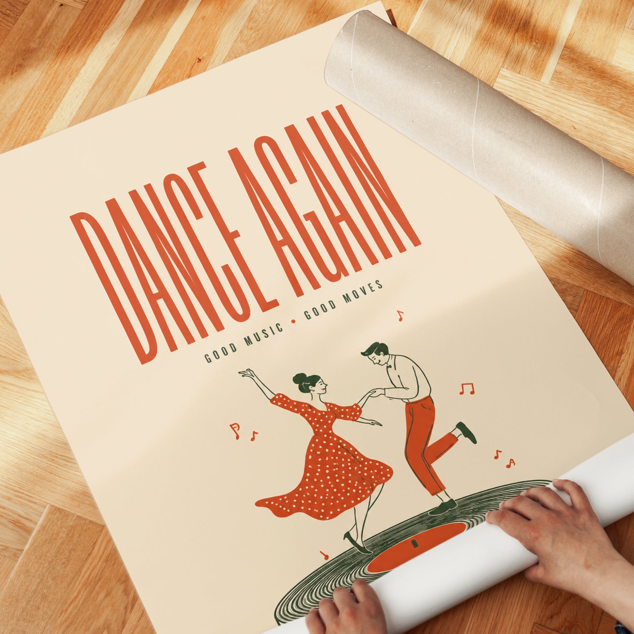 Vintage 1950s Dance Poster - detail
