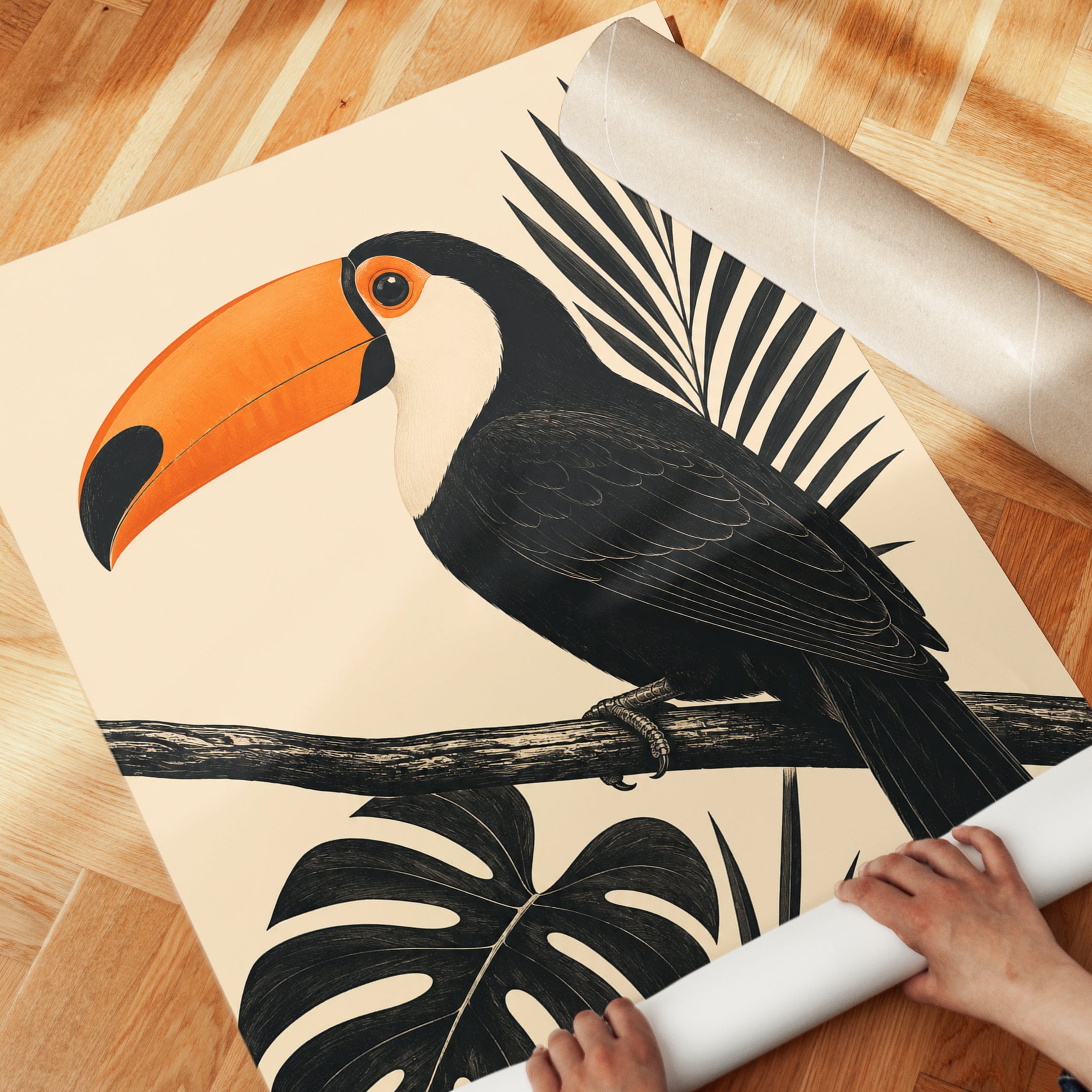 Toucan Wall Art – Tropical Bird Print - detail