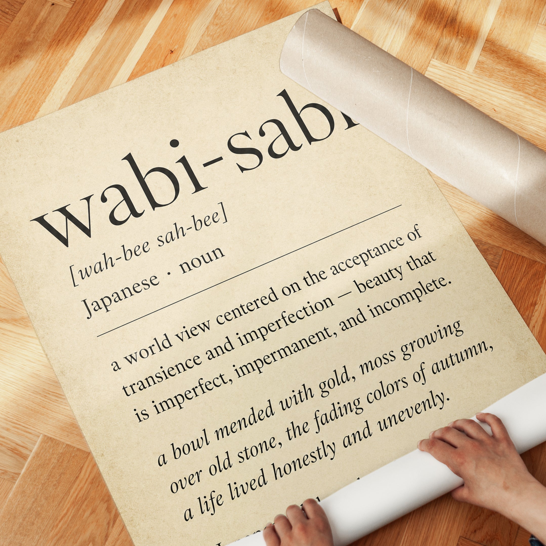 Wabi Sabi Wall Art – Japanese Philosophy Print - detail