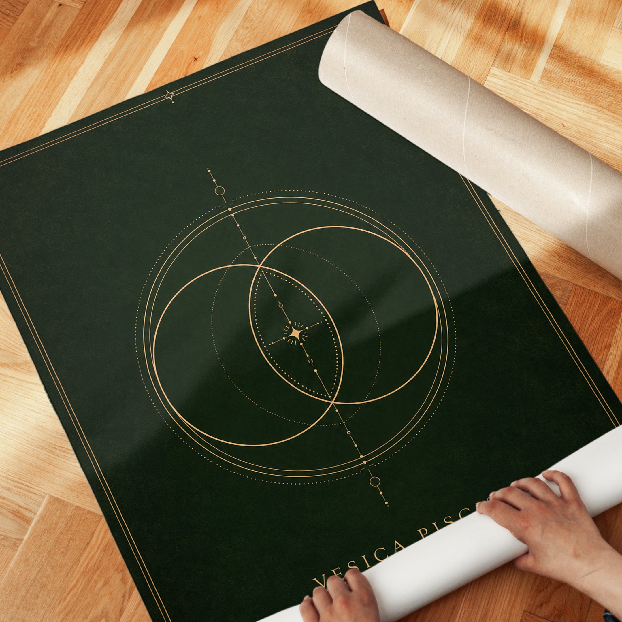 Sacred Geometry Wall Art: Vesica Piscis Design - detail