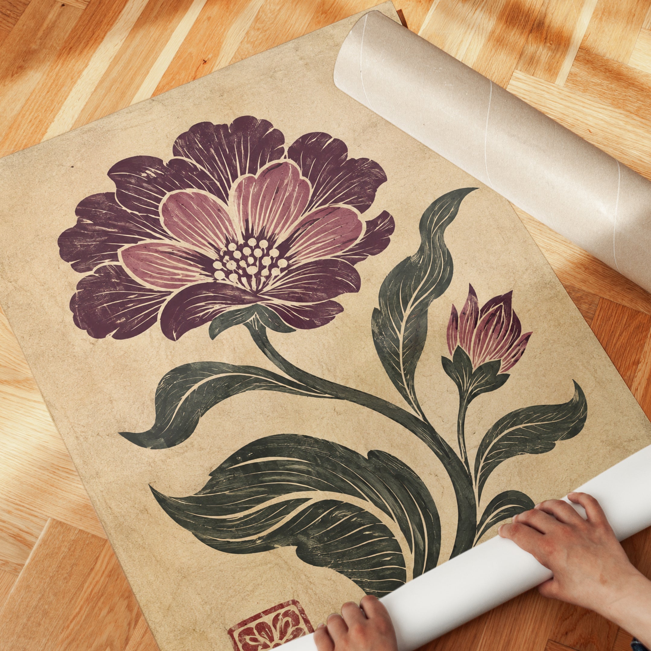 Vintage Floral Wall Art – Botanical Print - detail