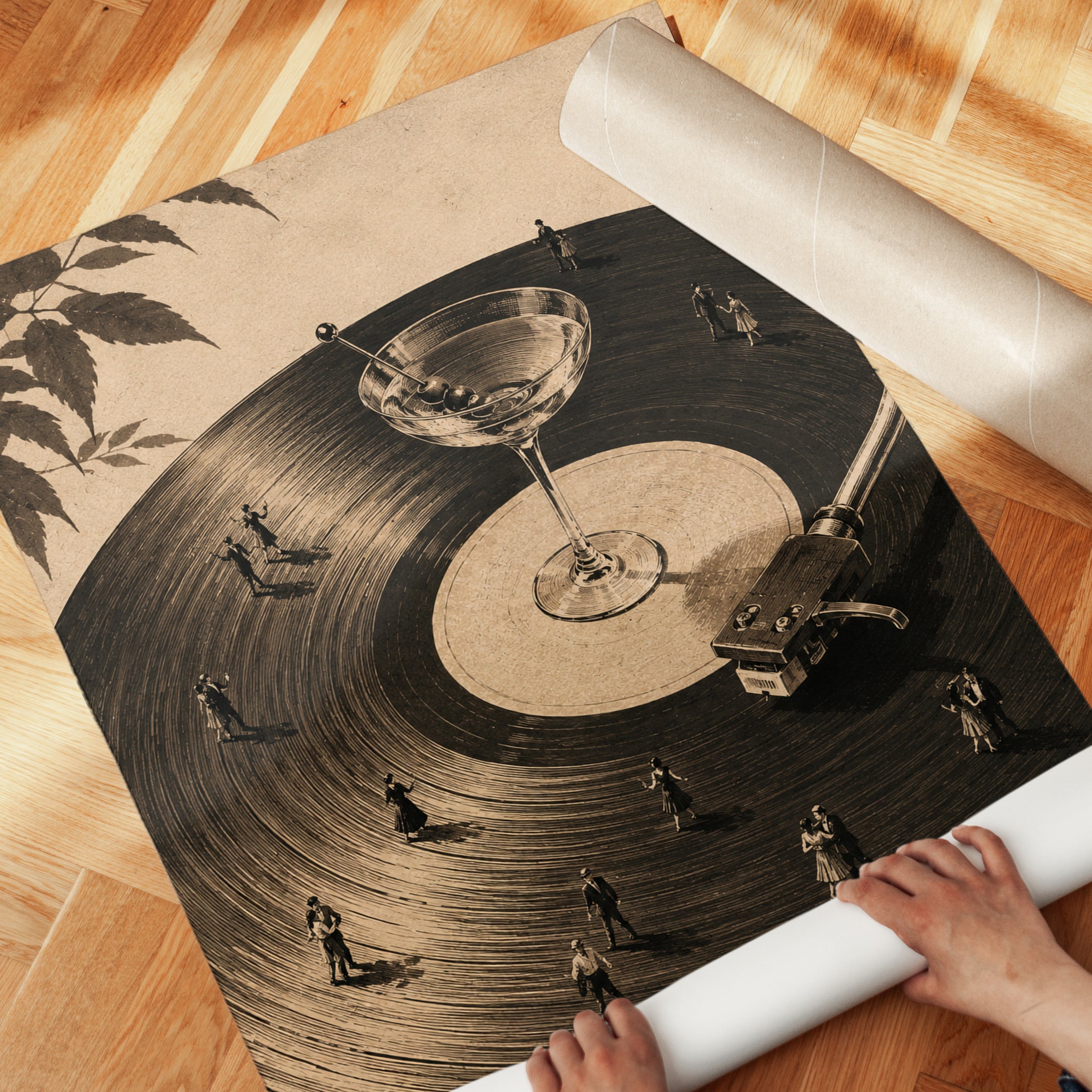 Vinyl Record Wall Art – Surreal Music Print - detail
