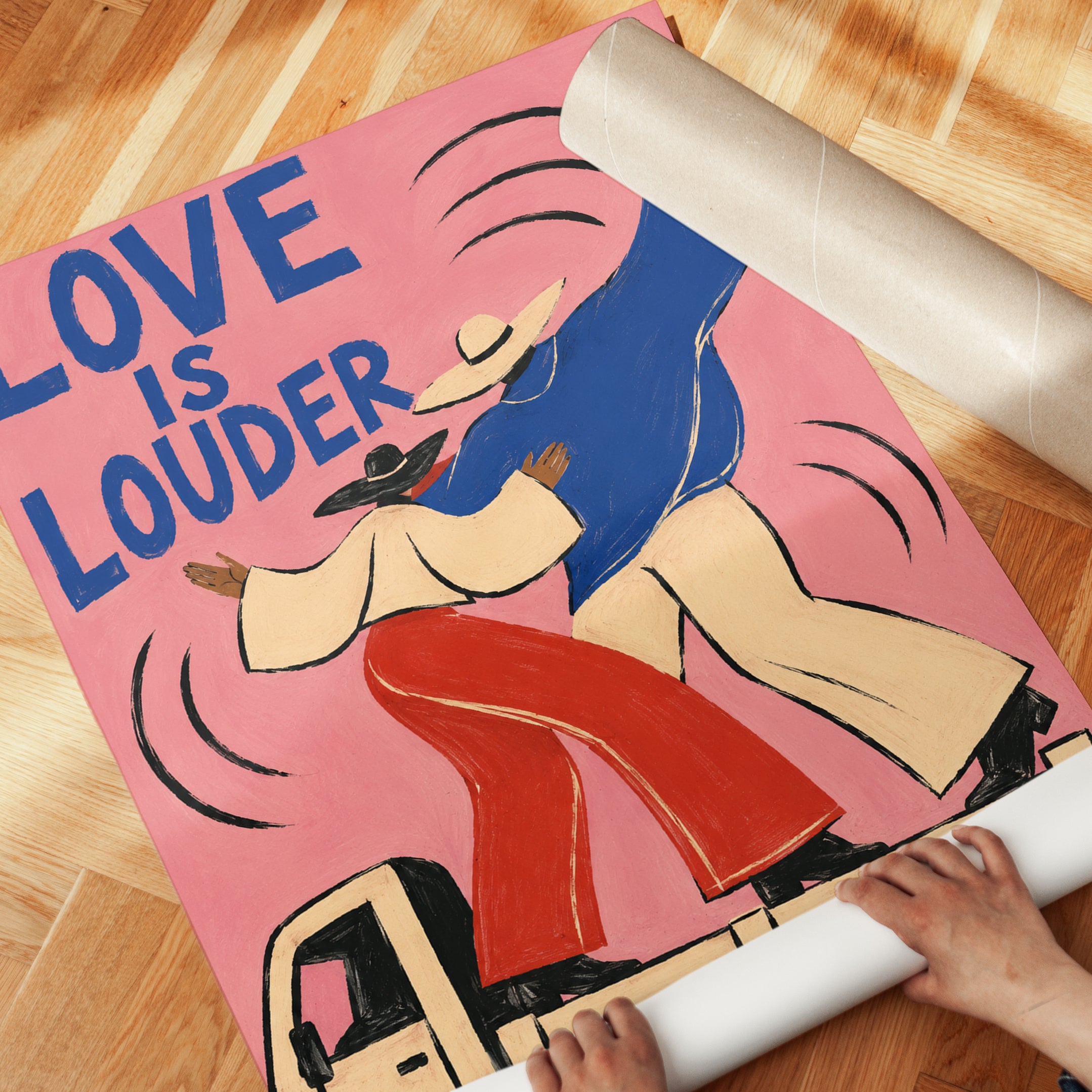 Love Is Louder Poster – Retro Dance Print - detail