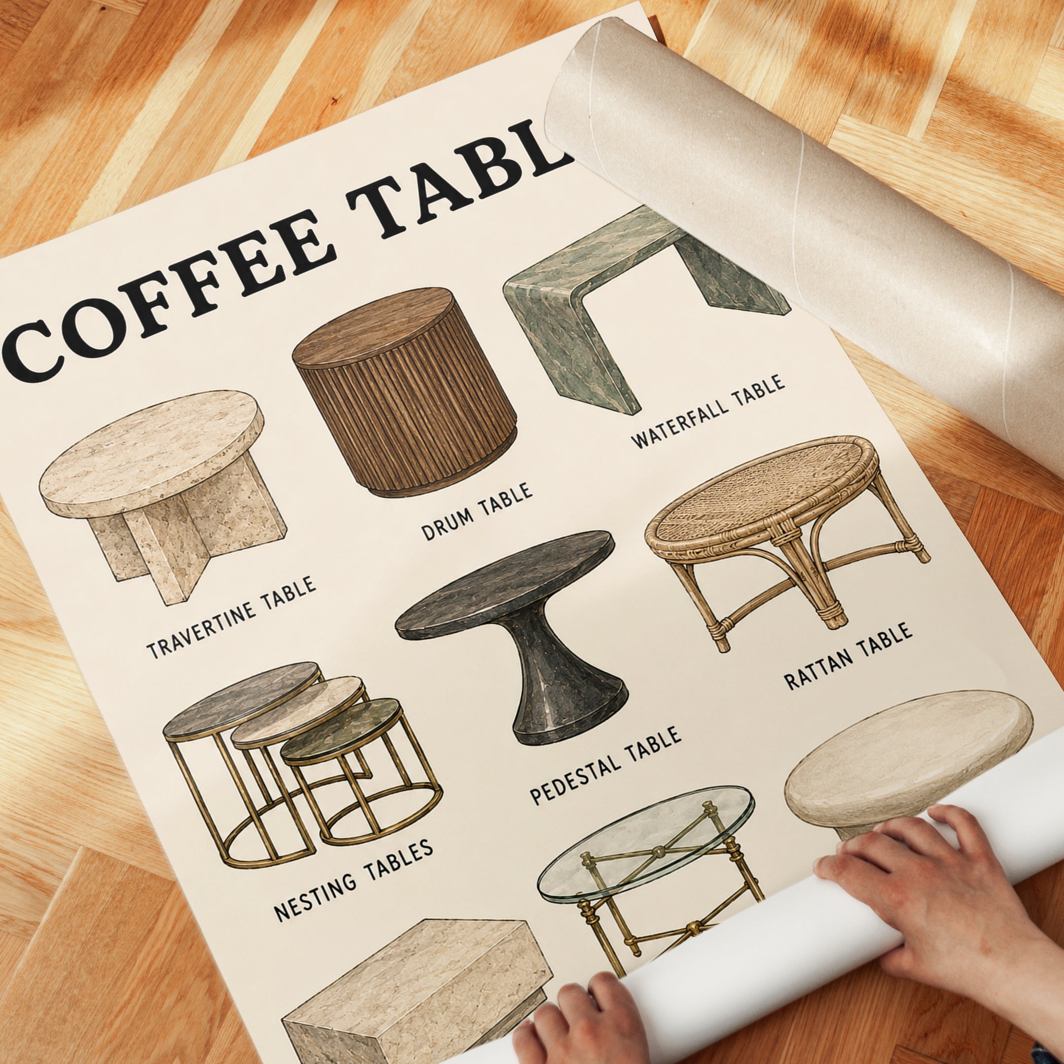 Vintage Coffee Table Print - detail