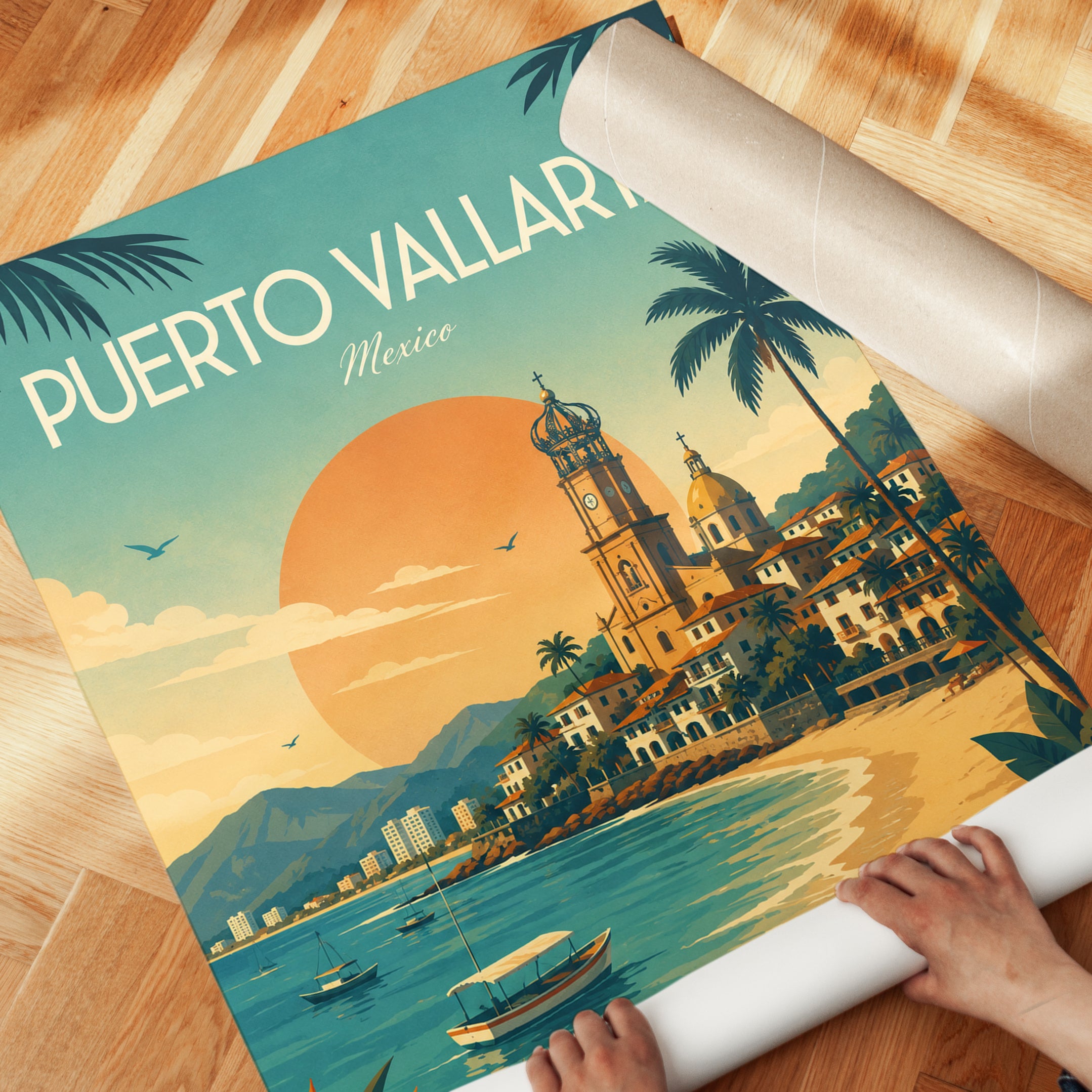 Puerto Vallarta Travel Poster - detail