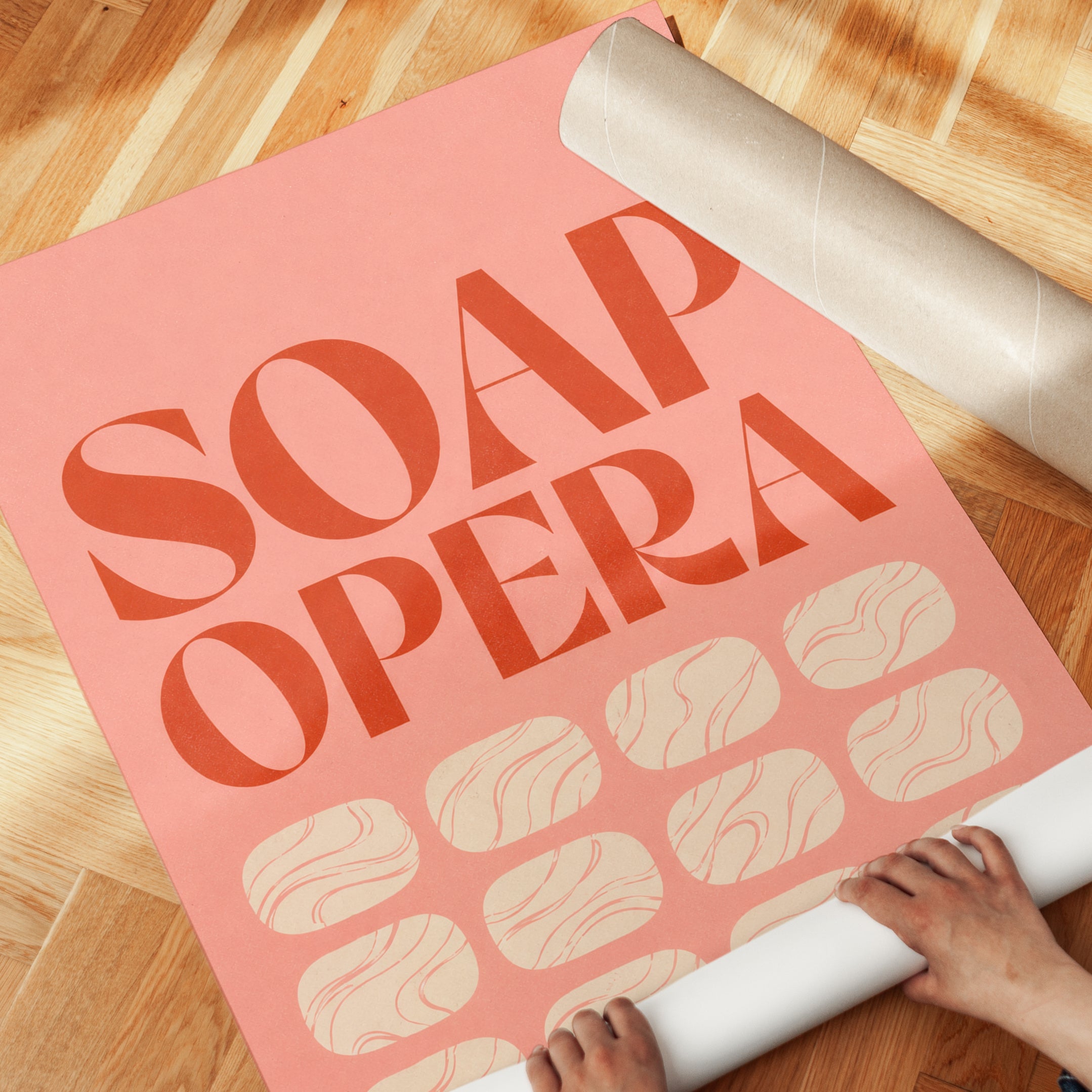 Playful Soap Opera Retro Print - detail