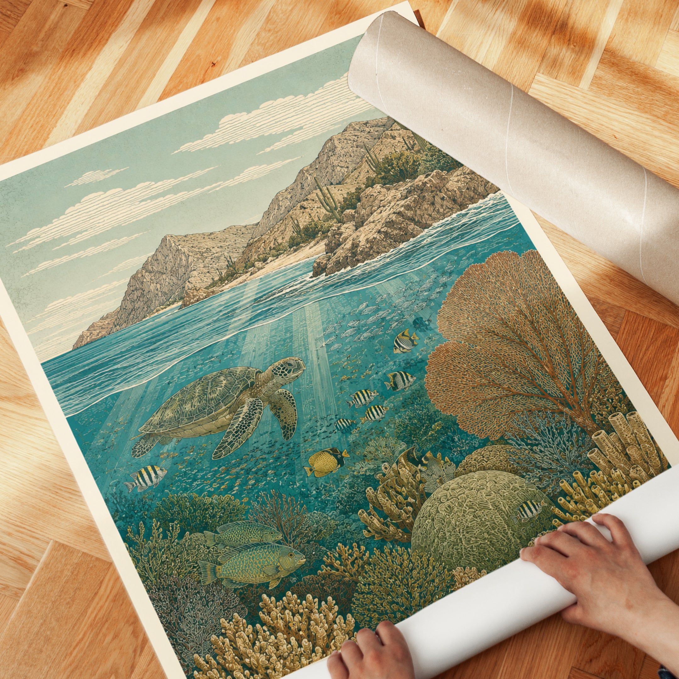 Cabo Pulmo Poster – Mexico Travel Print - detail