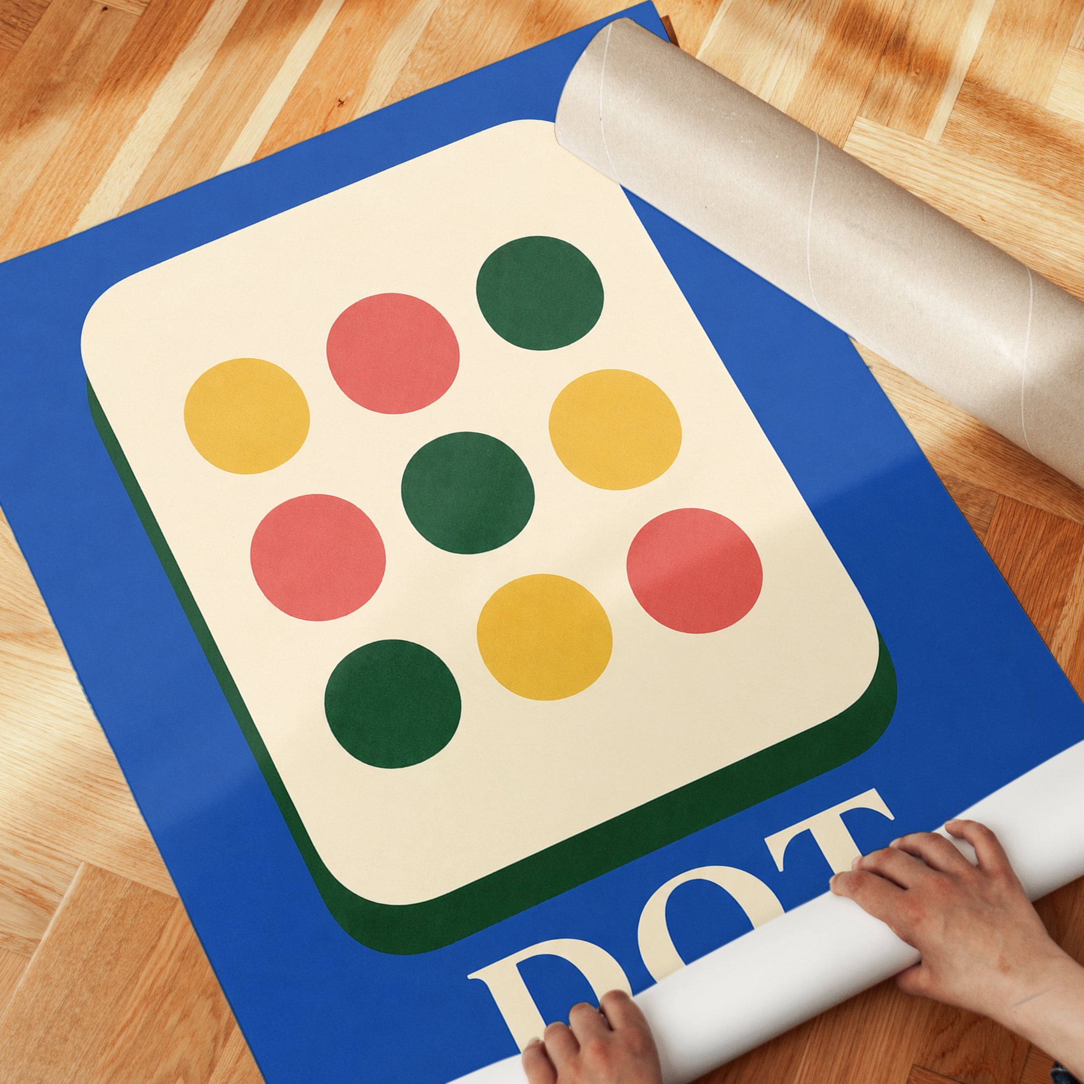 Geometric Wall Art – Colorful Dots Print - detail