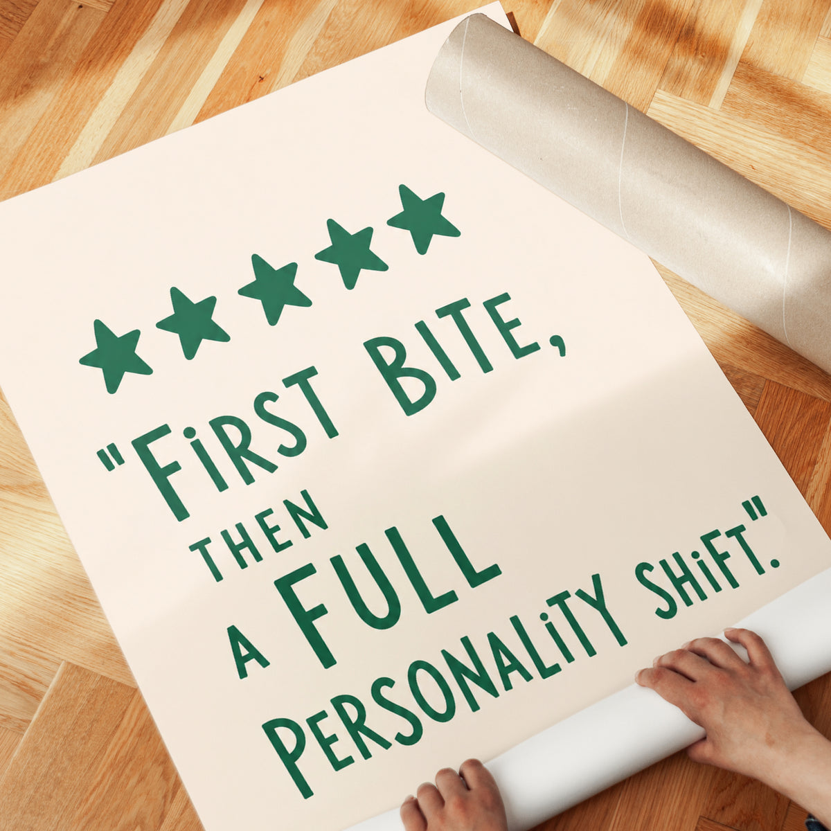 Food Review Quote Art Print: Humorous Kitchen Wall Art - detail