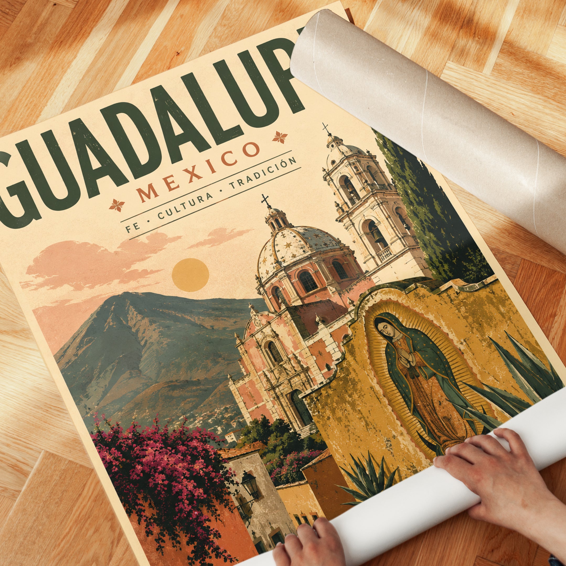 Guadalupe Mexico Poster – Vintage Travel Print - detail