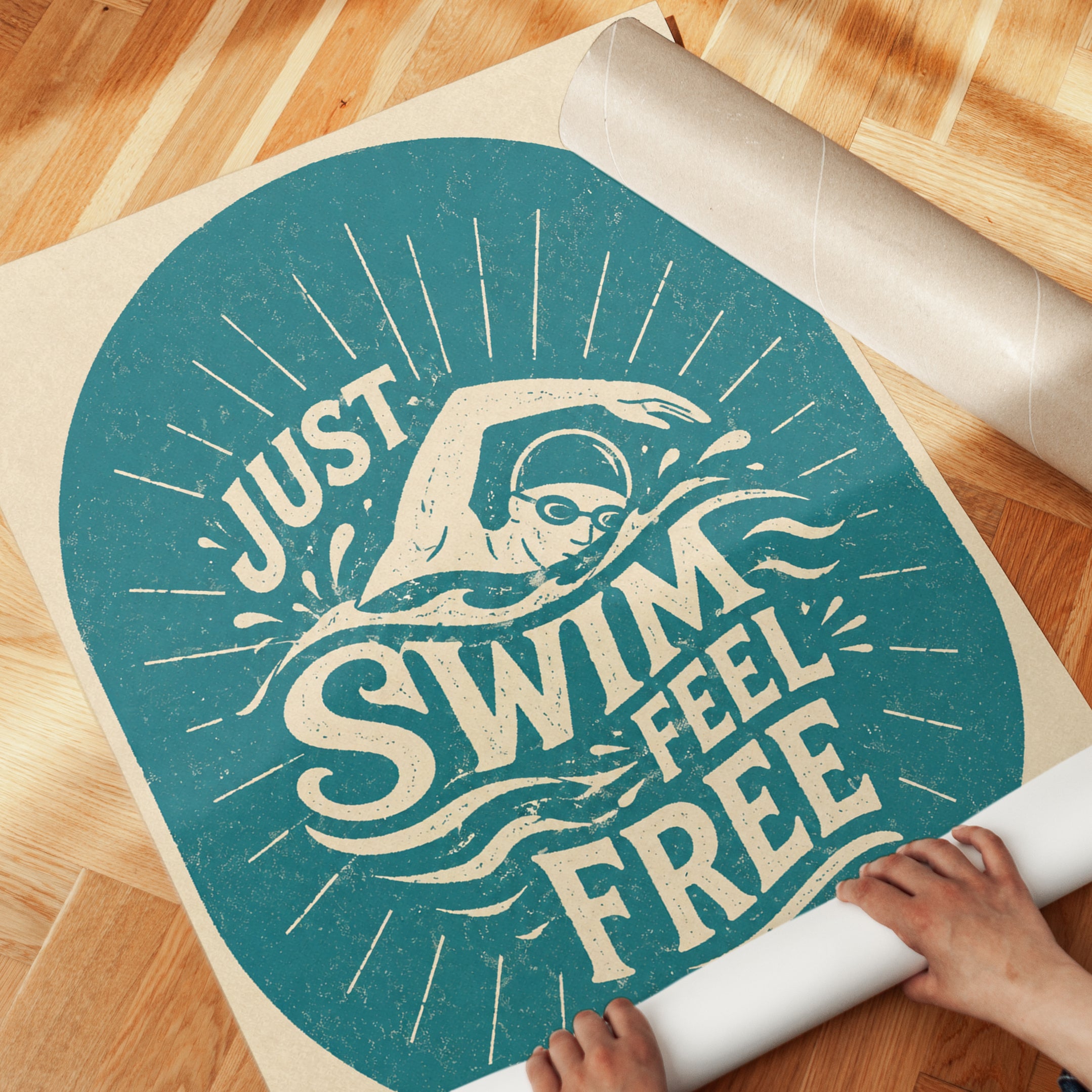 Just Swim Retro Print - detail