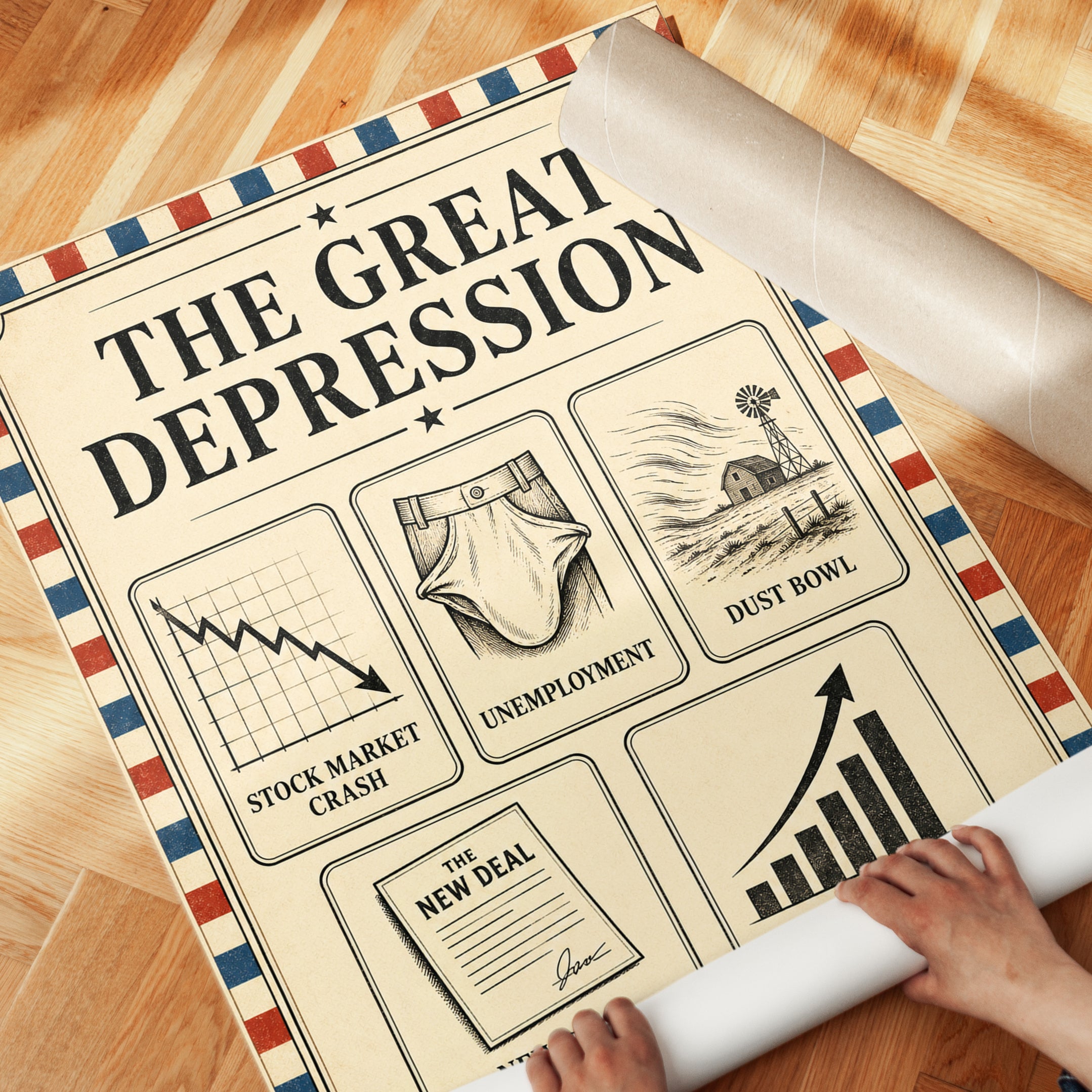 Great Depression Poster – American History Print - detail