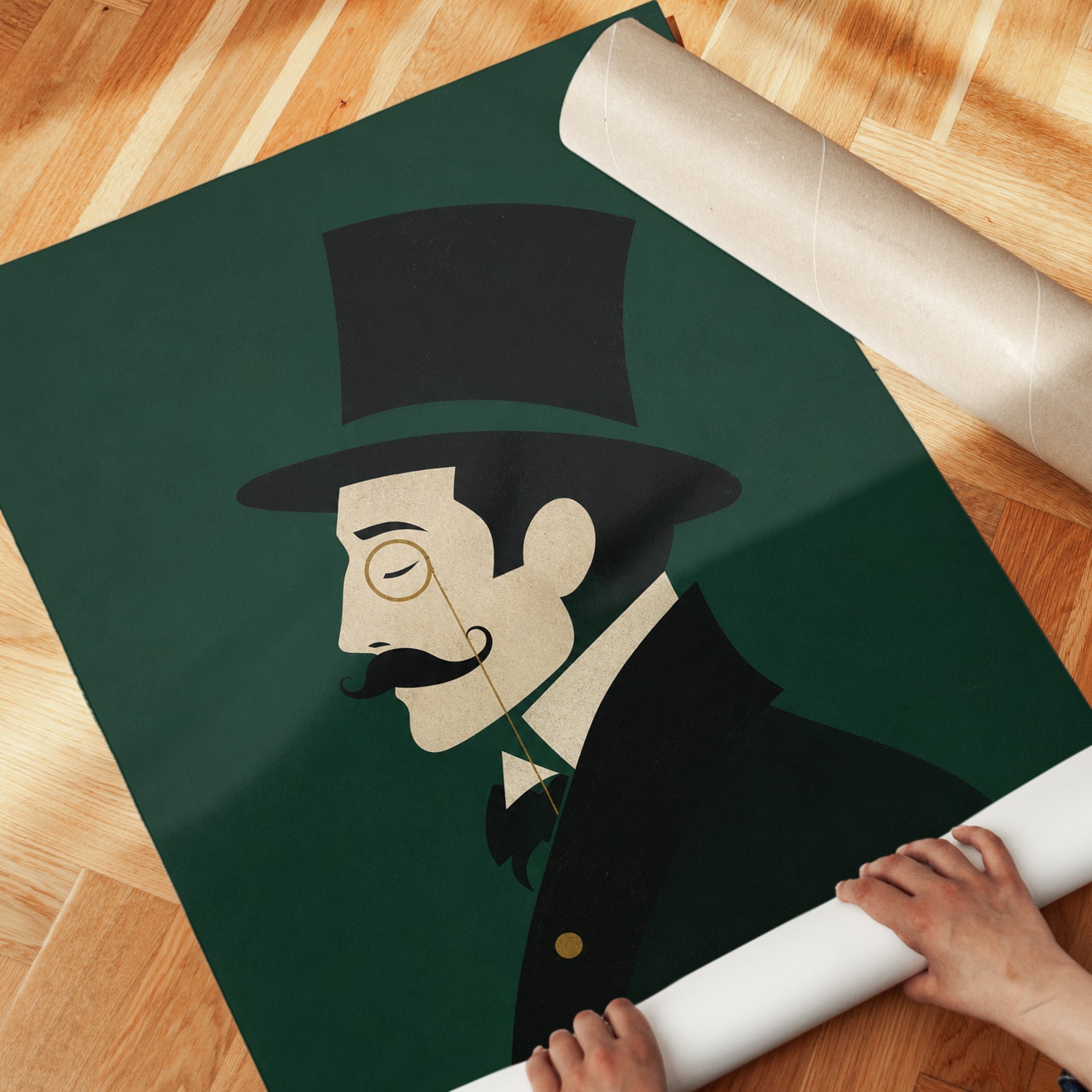 Vintage Gentleman Poster – Top Hat Wall Art - detail