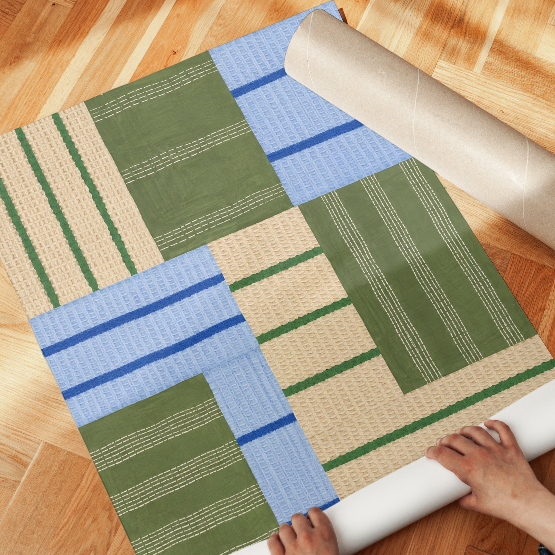 Textile Wall Art – Woven Geometric Print - detail