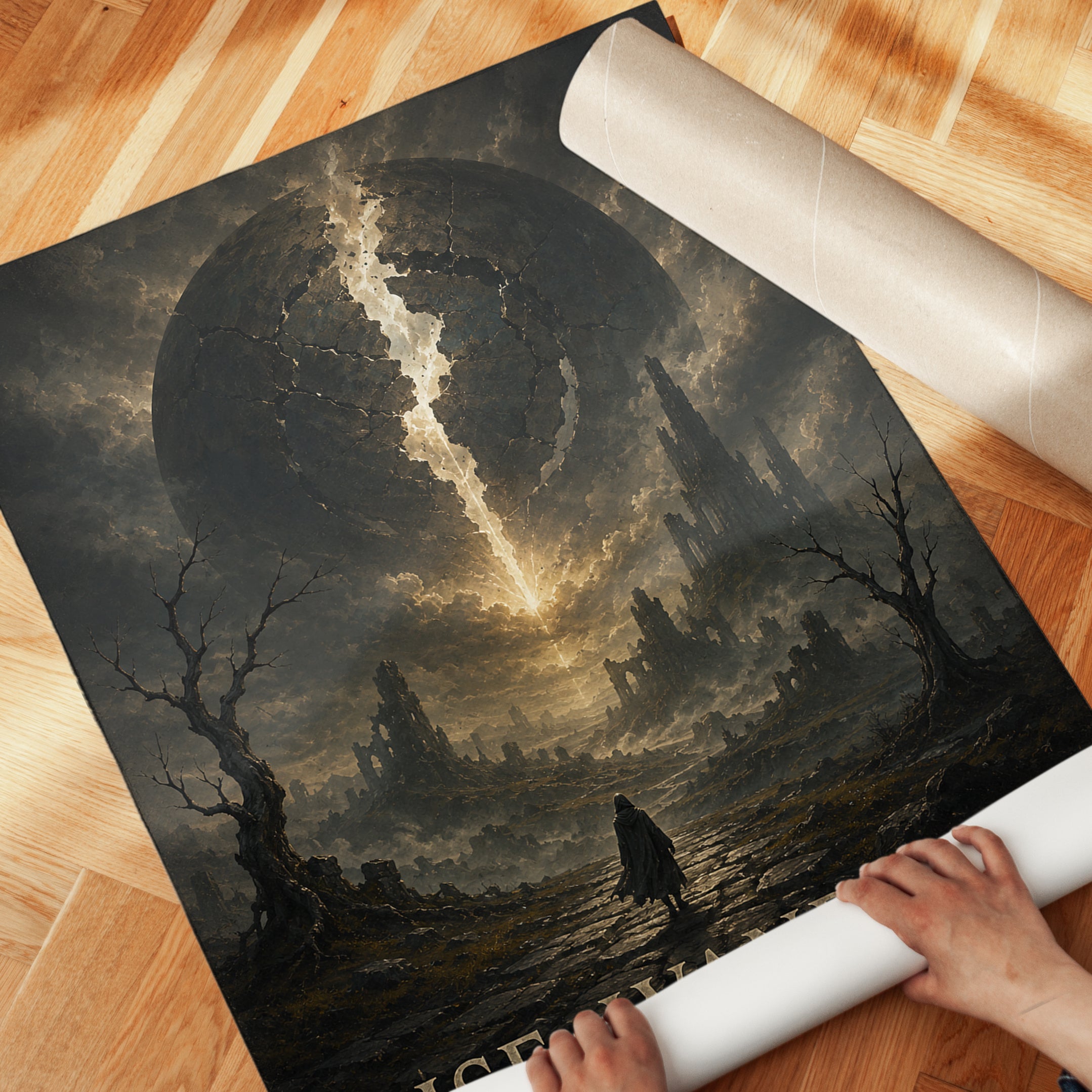 Fantasy Landscape Poster – Dark Surreal Wall Art - detail