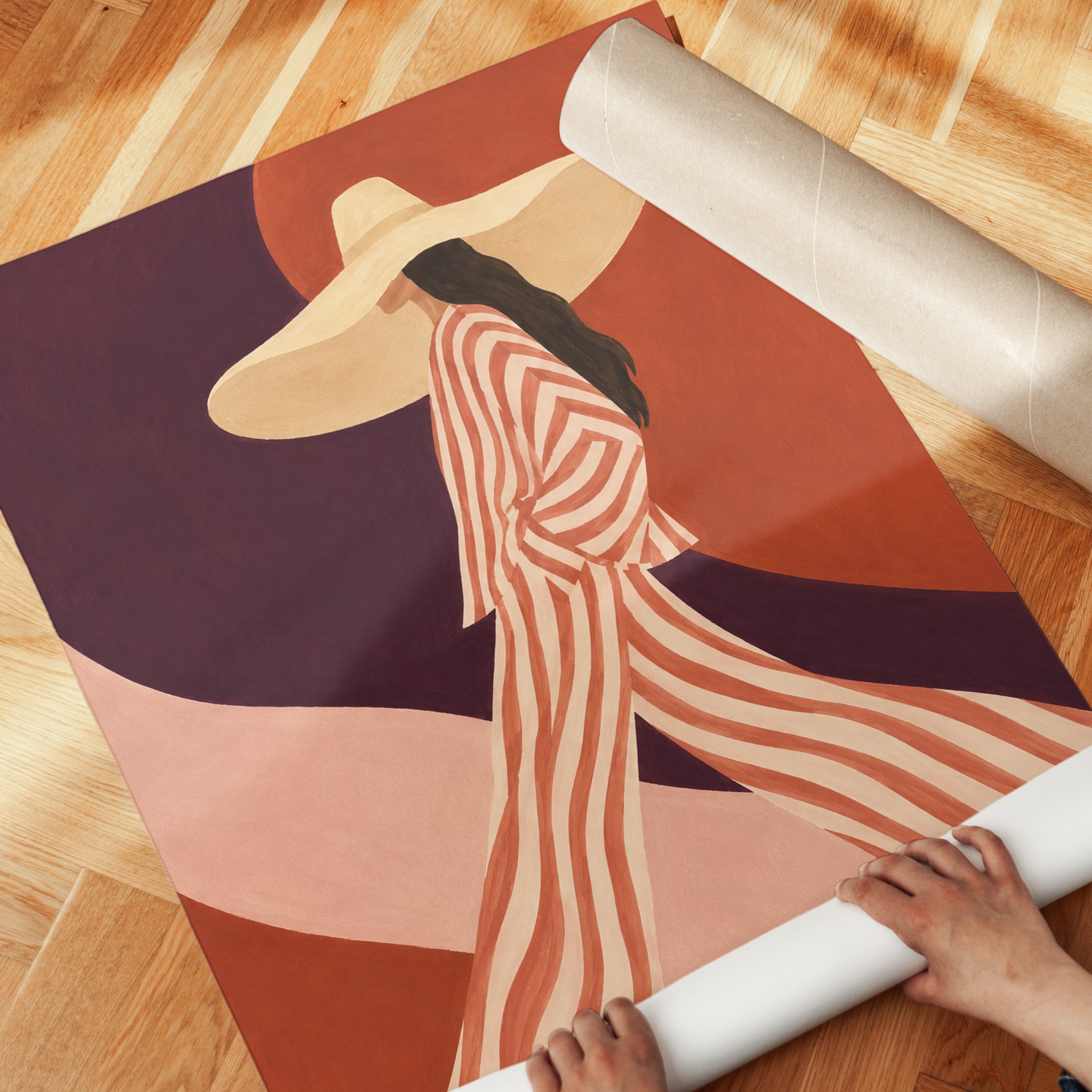 Fashion Illustration Poster – Retro Woman Print - detail
