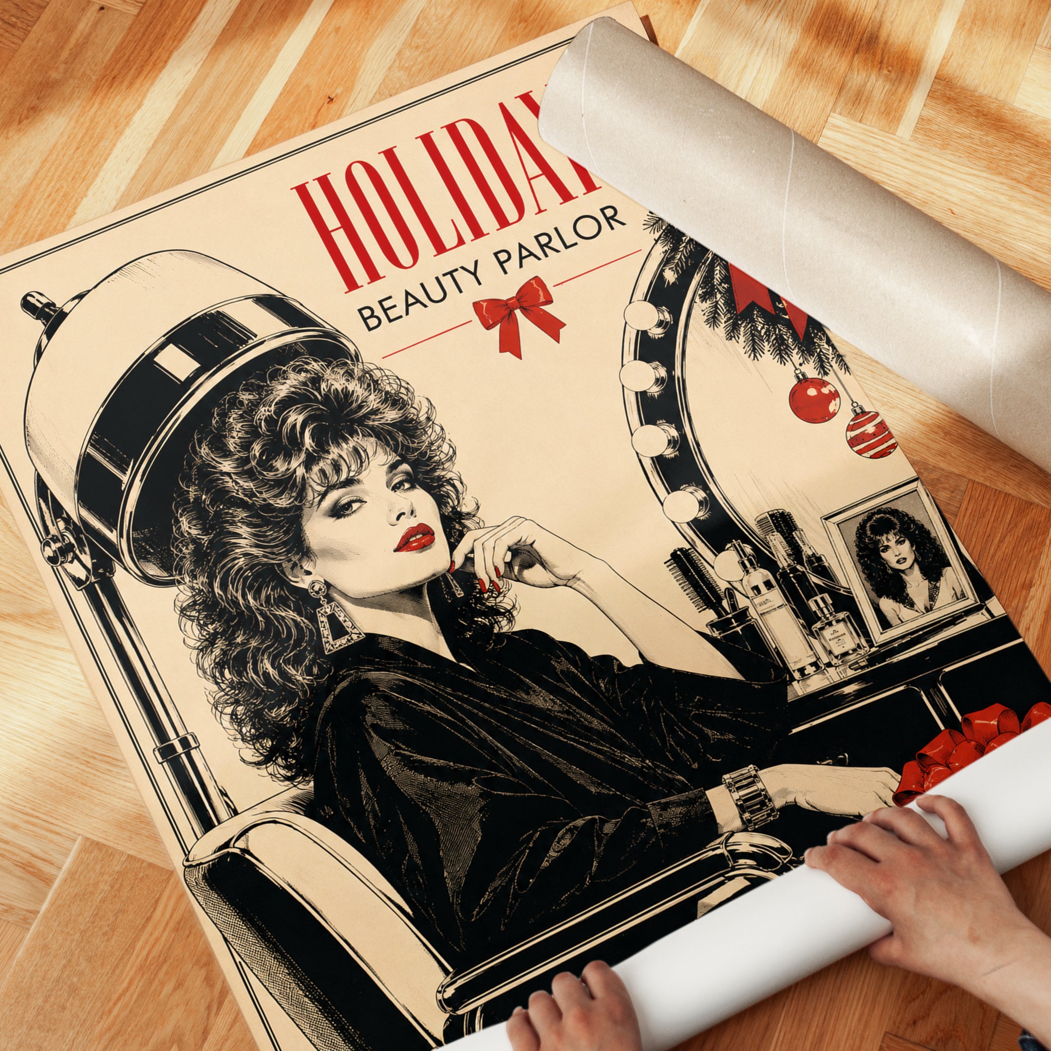 Beauty Salon Wall Art – Retro Hair Salon Decor - detail