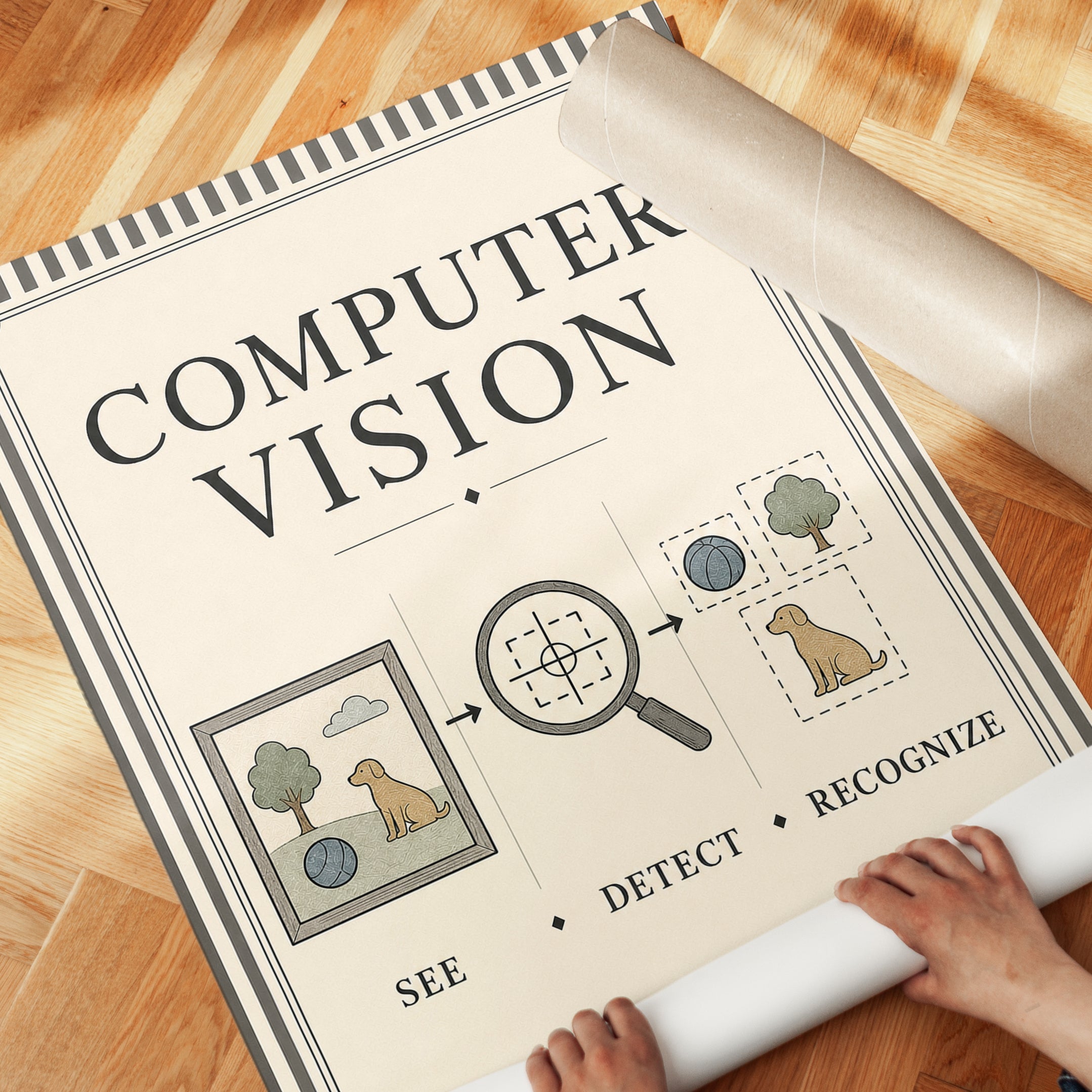 Computer Vision Art Print: Vintage Educational Technology Poster - detail