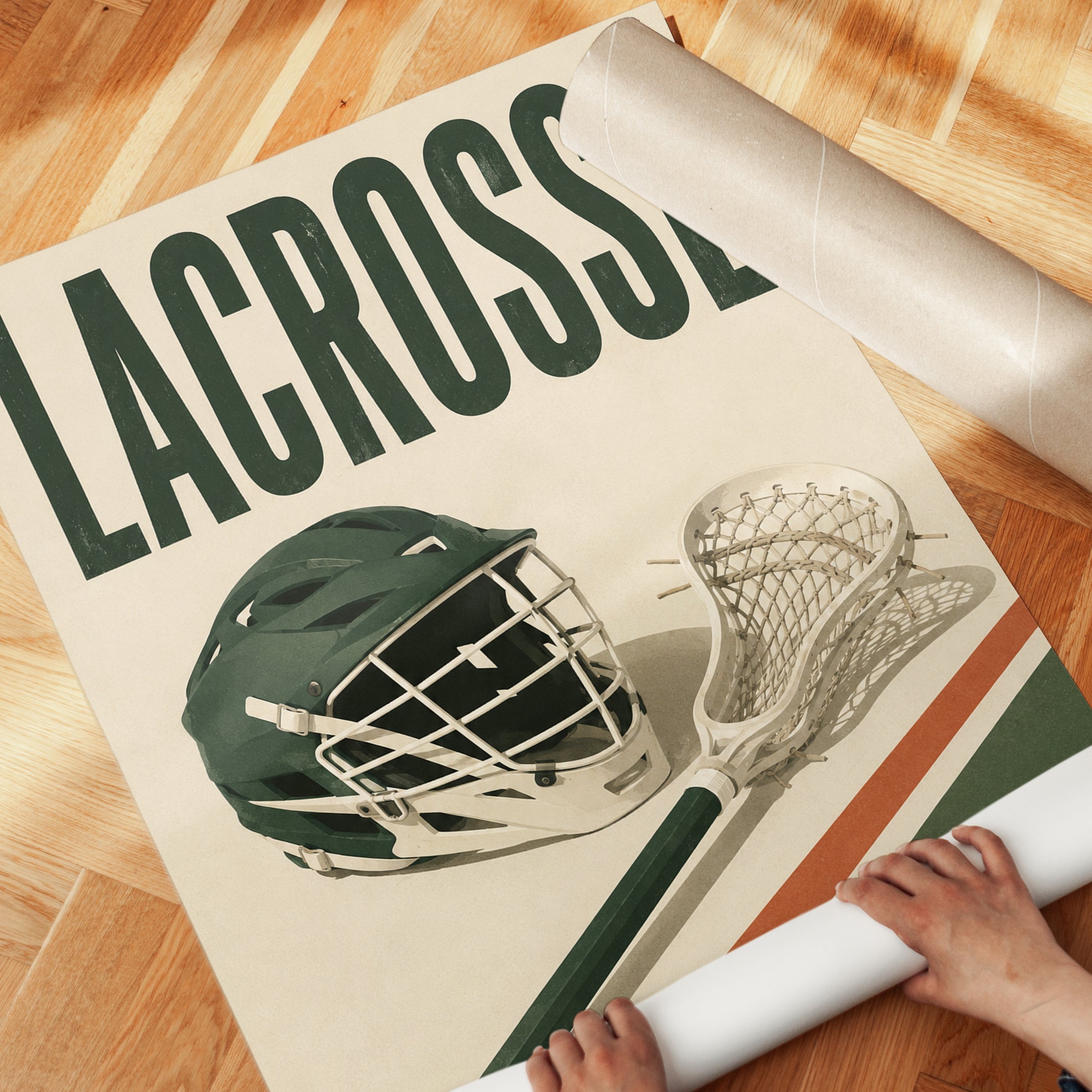 Lacrosse Wall Art – Vintage Sports Print - detail
