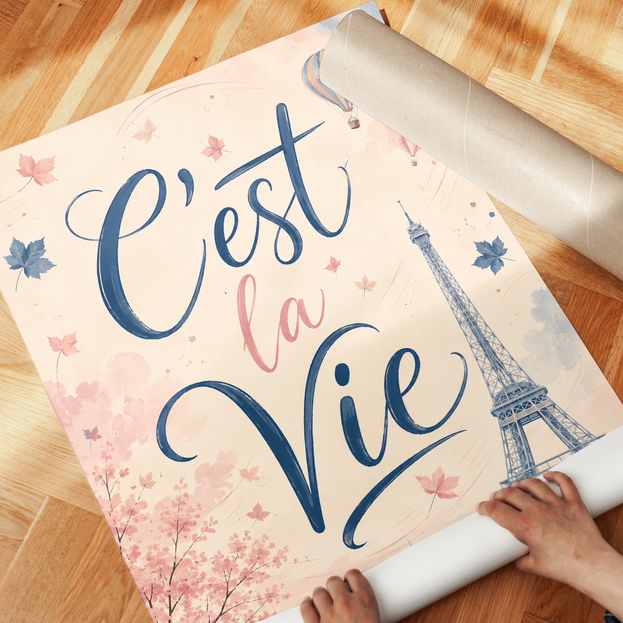 Paris Travel Poster – C'est La Vie Print - detail