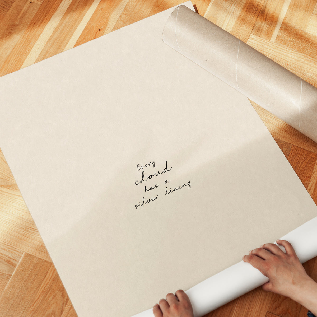 Every Cloud Has a Silver Lining: Minimalist Typography Print - detail