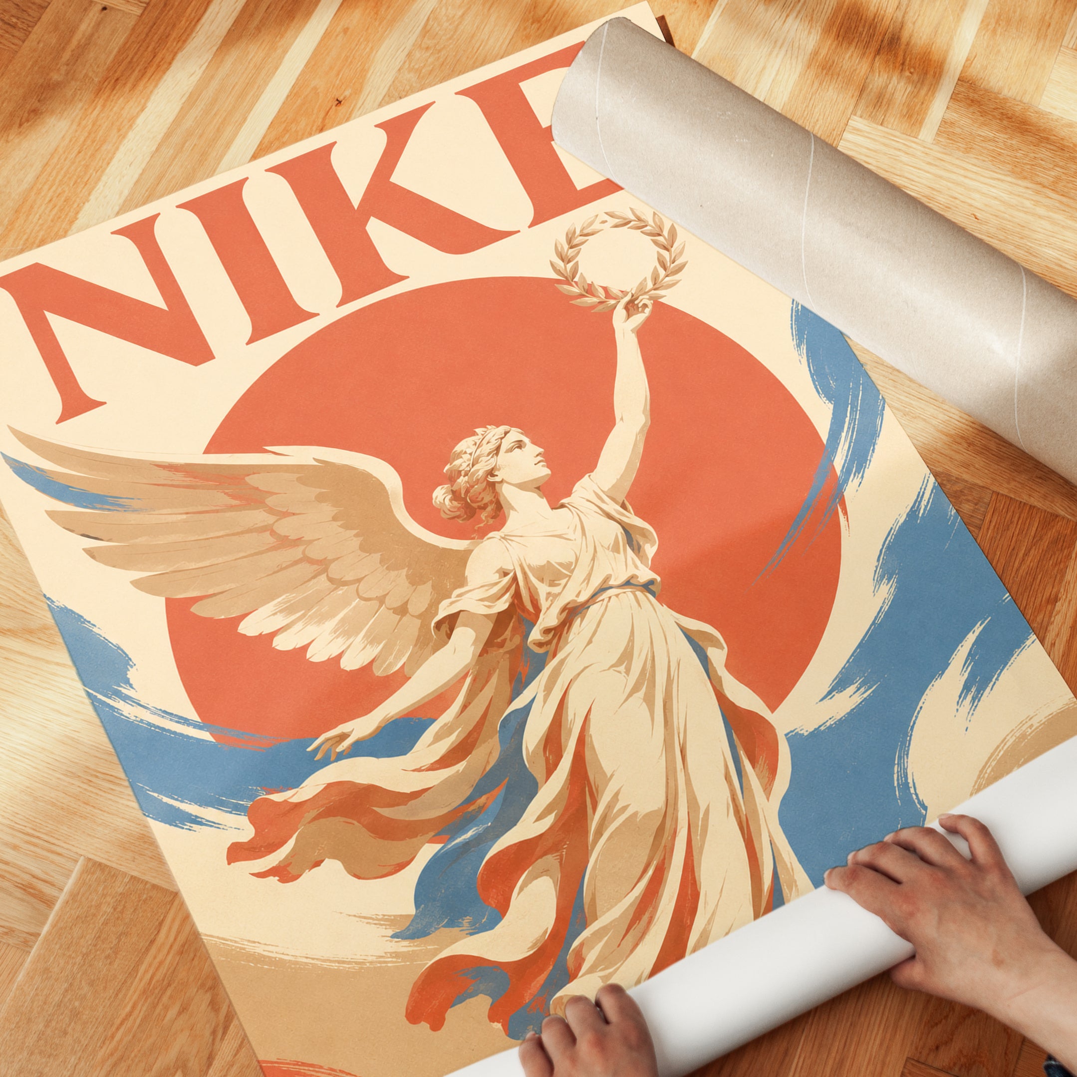 Greek Mythology Poster – Nike Goddess Print - detail