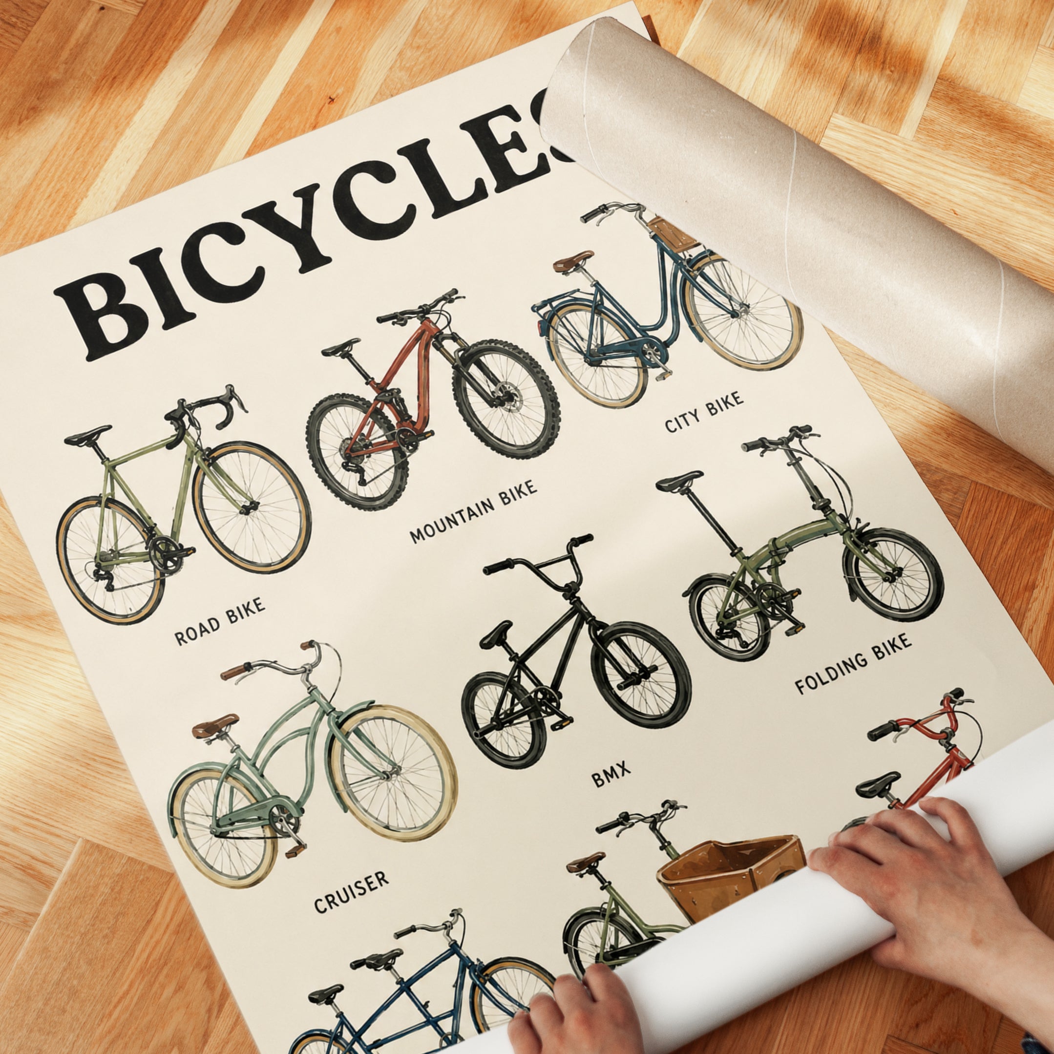 Bicycle Types Poster – Educational Bike Chart - detail