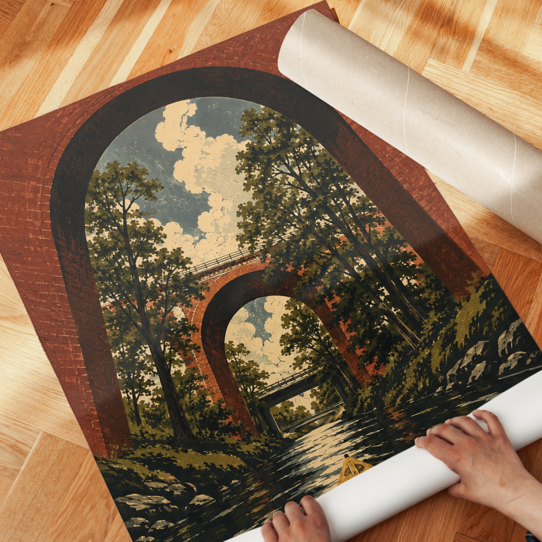 Kayak Wall Art – Vintage Nature Print - detail