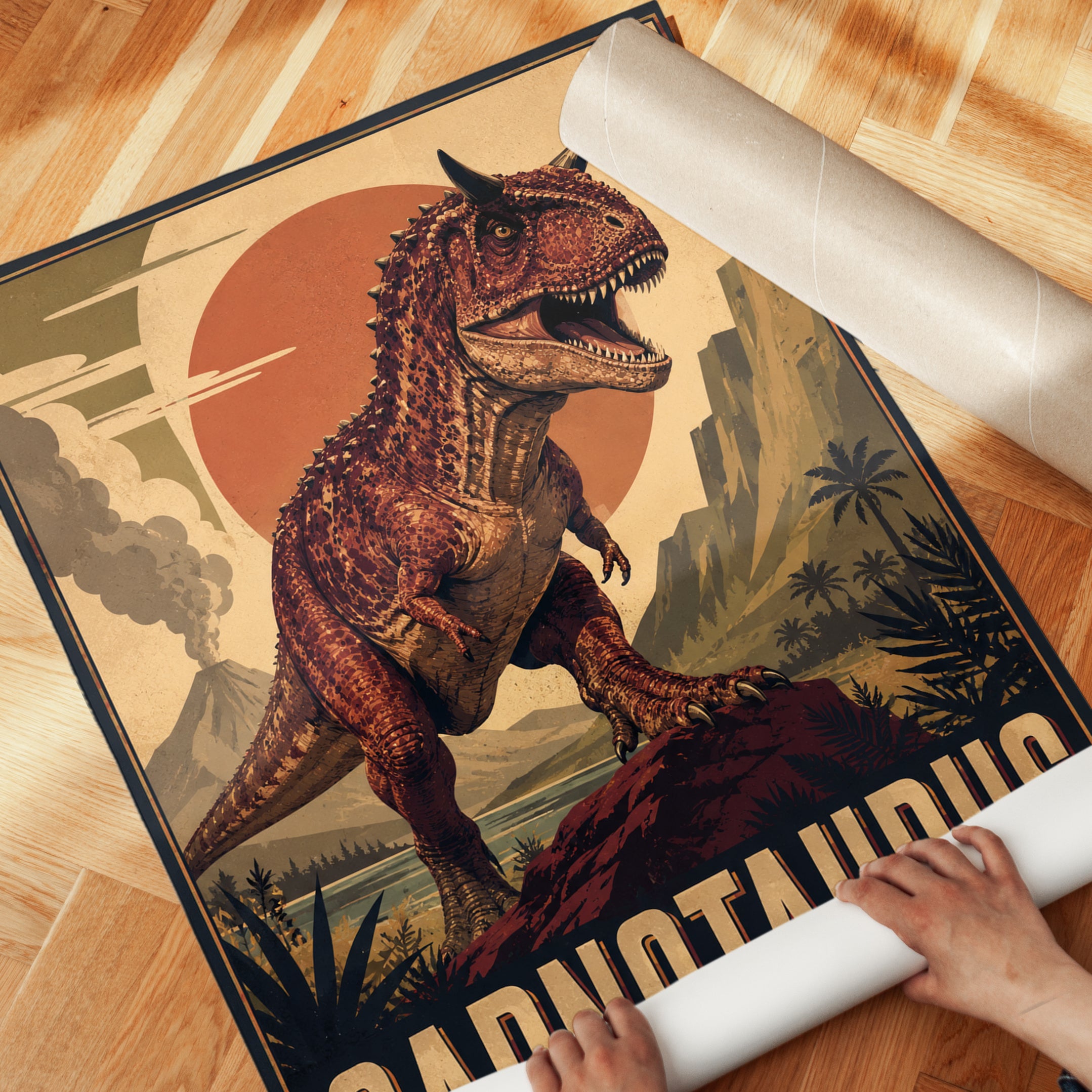 Carnotaurus Dinosaur Poster - detail