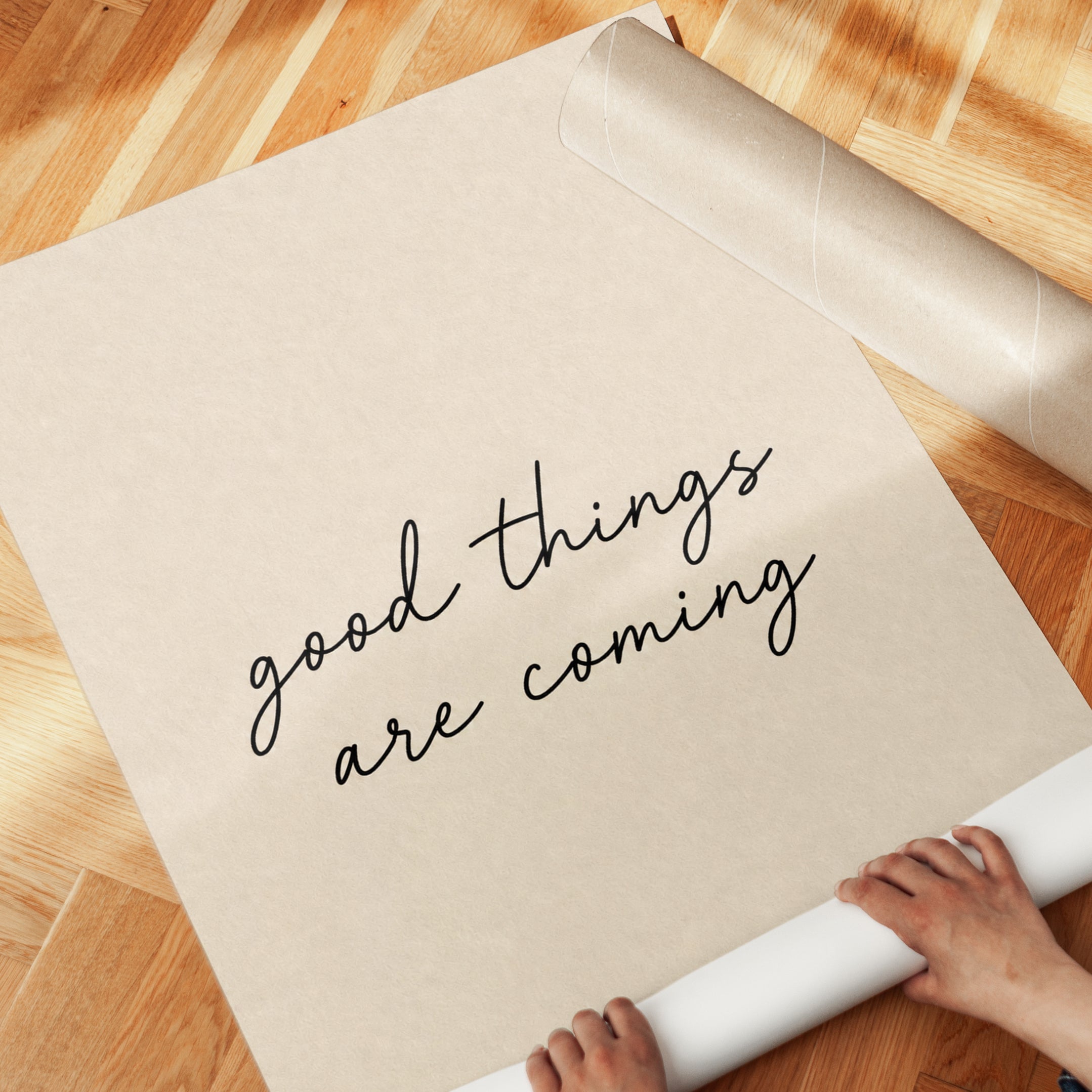 Motivational Wall Art Print: Good Things Are Coming - detail